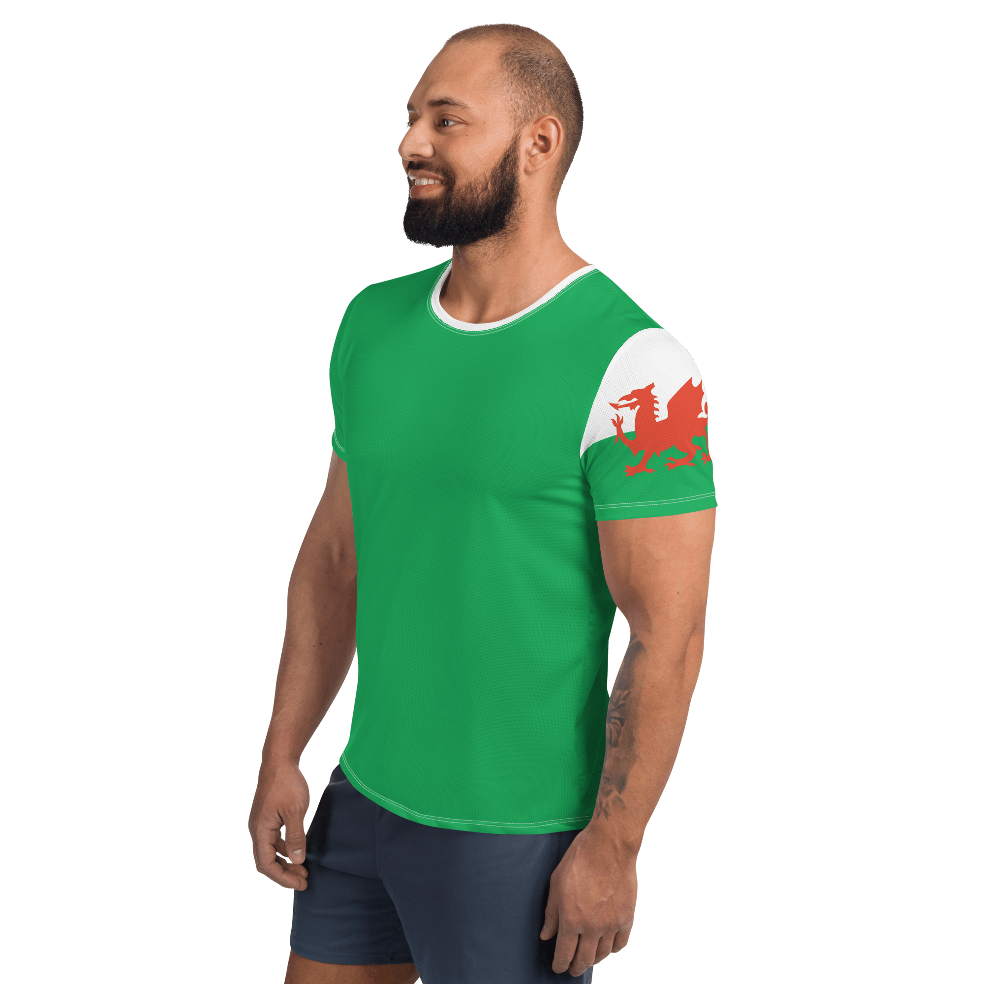 Jolly & Goode men's athletic shirts Flag of Wales | Men's Workout Shirt Cheeky British Style