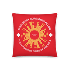 Jolly & Goode Pillow 18″×18″ Emergency Screaming Pillow in Safety Red Cheeky British Style