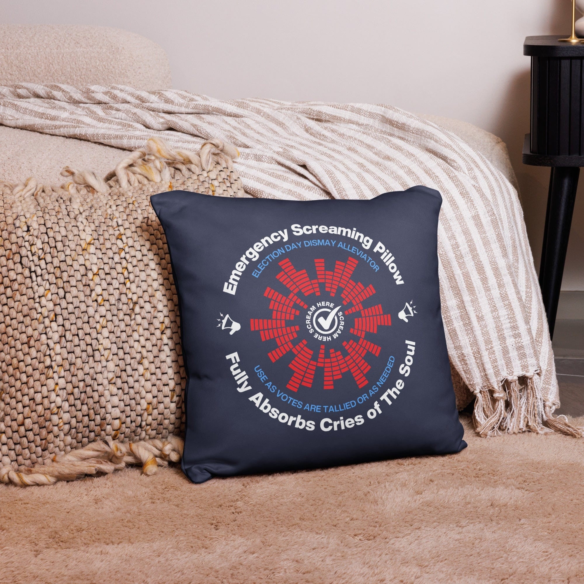 Jolly & Goode Pillow Election Day Emergency Screaming Pillow Cheeky British Style