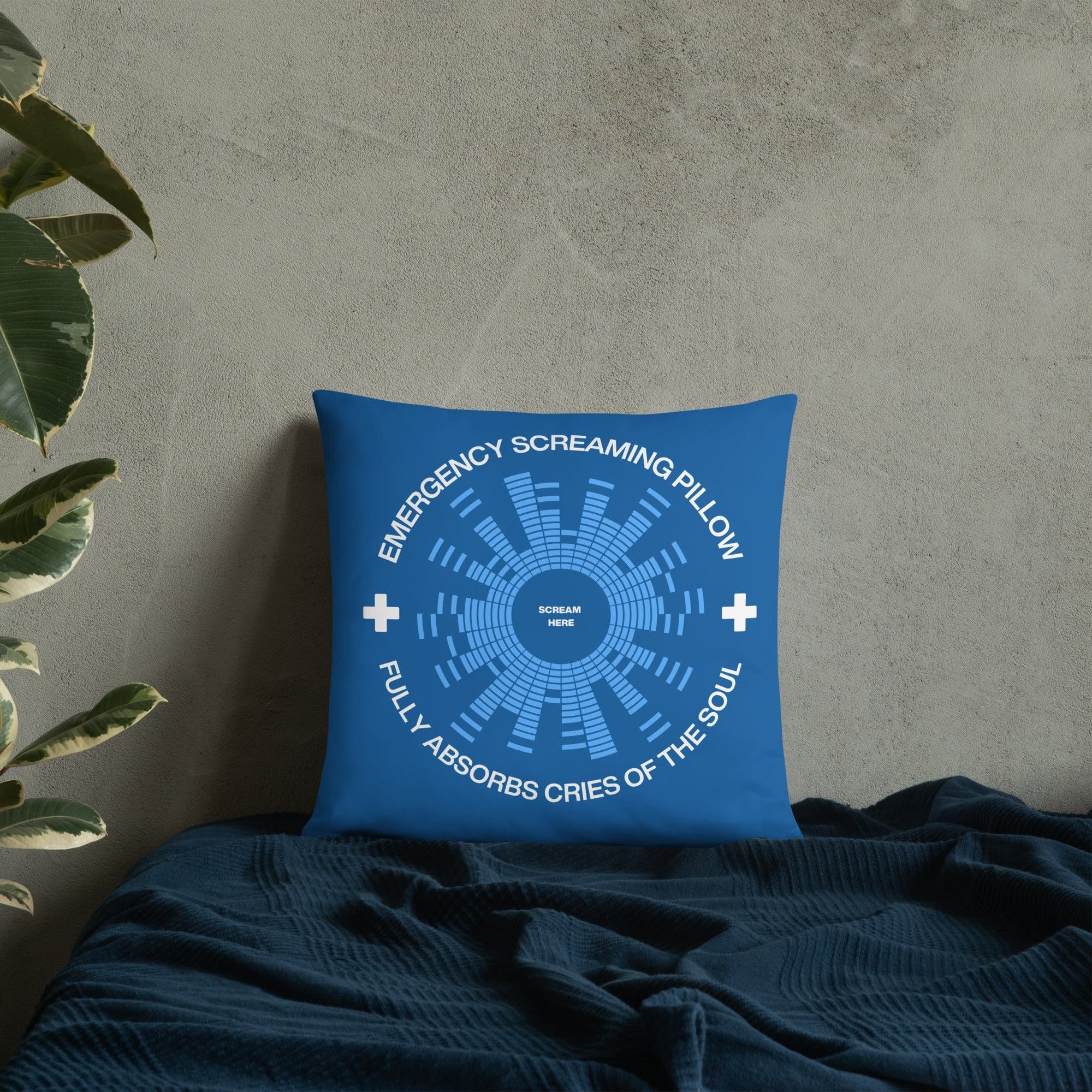 Jolly & Goode Pillow Emergency Screaming Pillow in Royally Screwed Blue Cheeky British Style