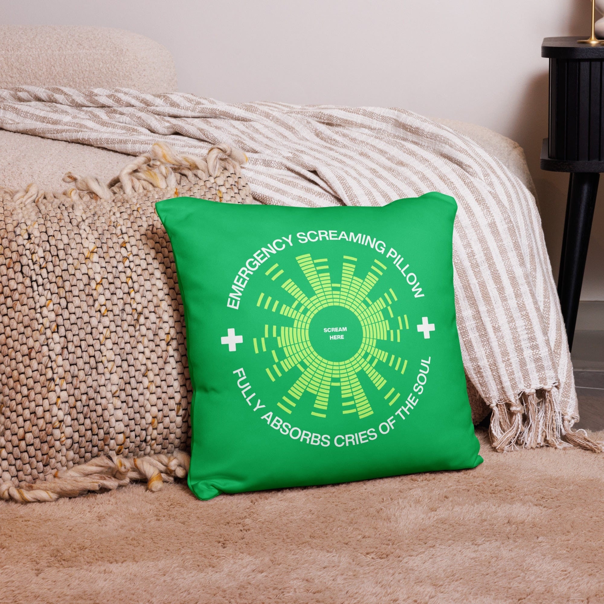 Jolly & Goode Pillow Emergency Screaming Pillow in Smashing Green Cheeky British Style
