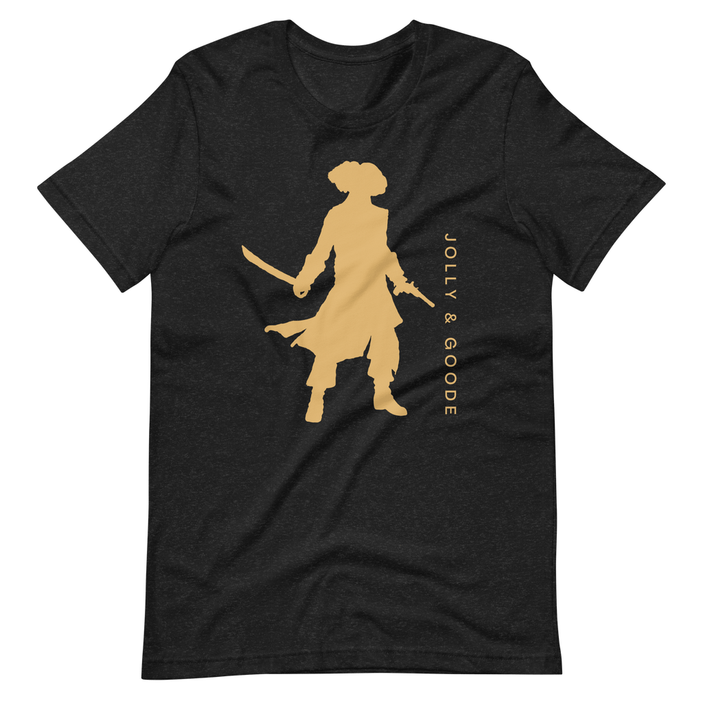 Jolly & Goode Pirate Silhouette T-shirt | Unisex Black Heather / S Shirts & Tops Jolly & Goode