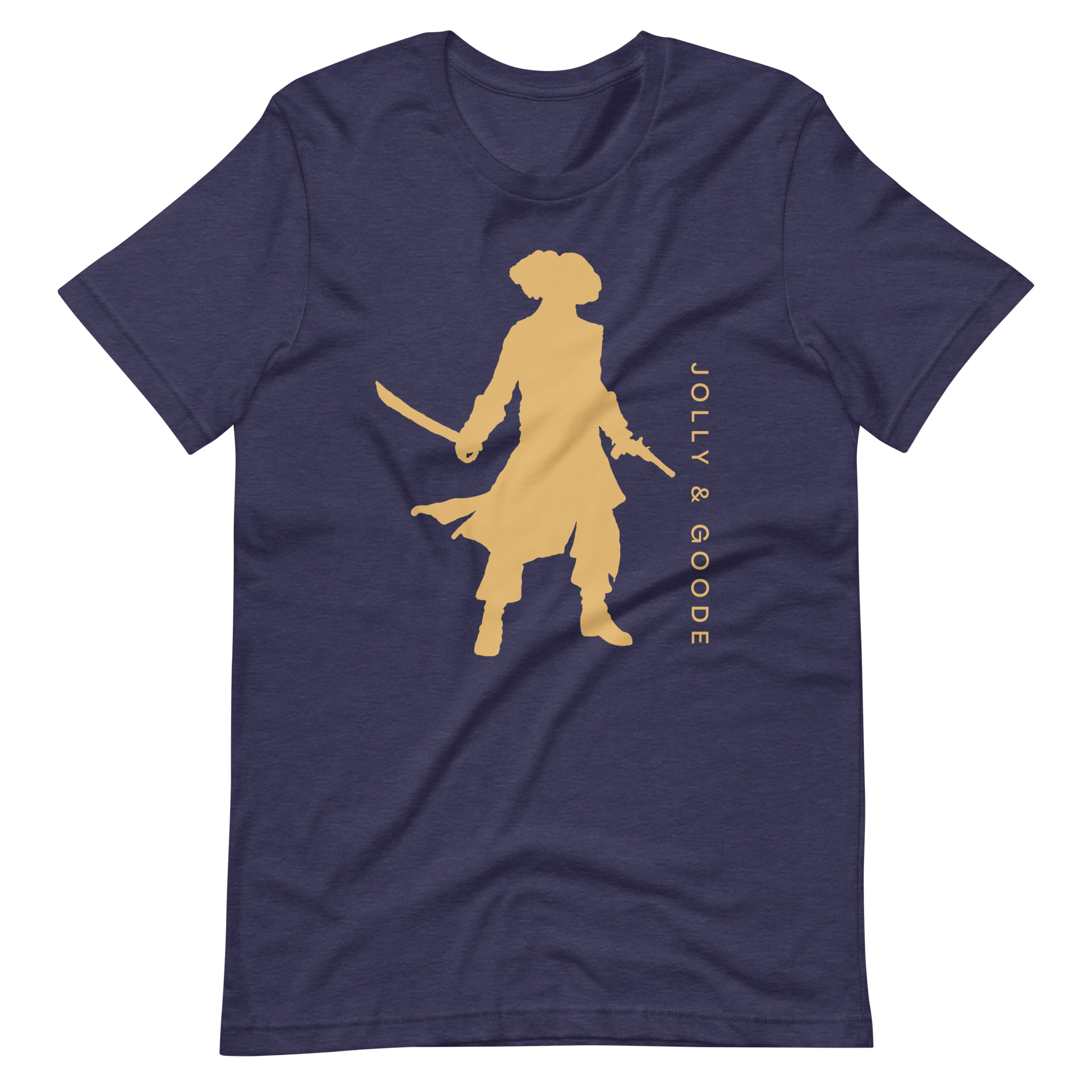 Jolly & Goode Pirate Silhouette T-shirt | Unisex Heather Midnight Navy / S Shirts & Tops Jolly & Goode