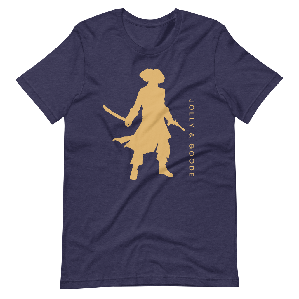 Jolly & Goode Pirate Silhouette T-shirt | Unisex Heather Midnight Navy / S Shirts & Tops Jolly & Goode