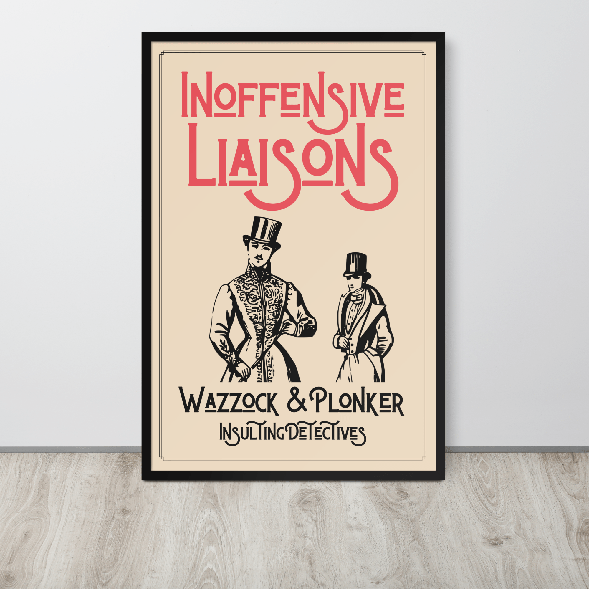 Jolly & Goode Posters, Prints, & Visual Artwork 24″×36″ Inoffensive Liaisons Wazzock & Plonker Poster Cheeky British Style