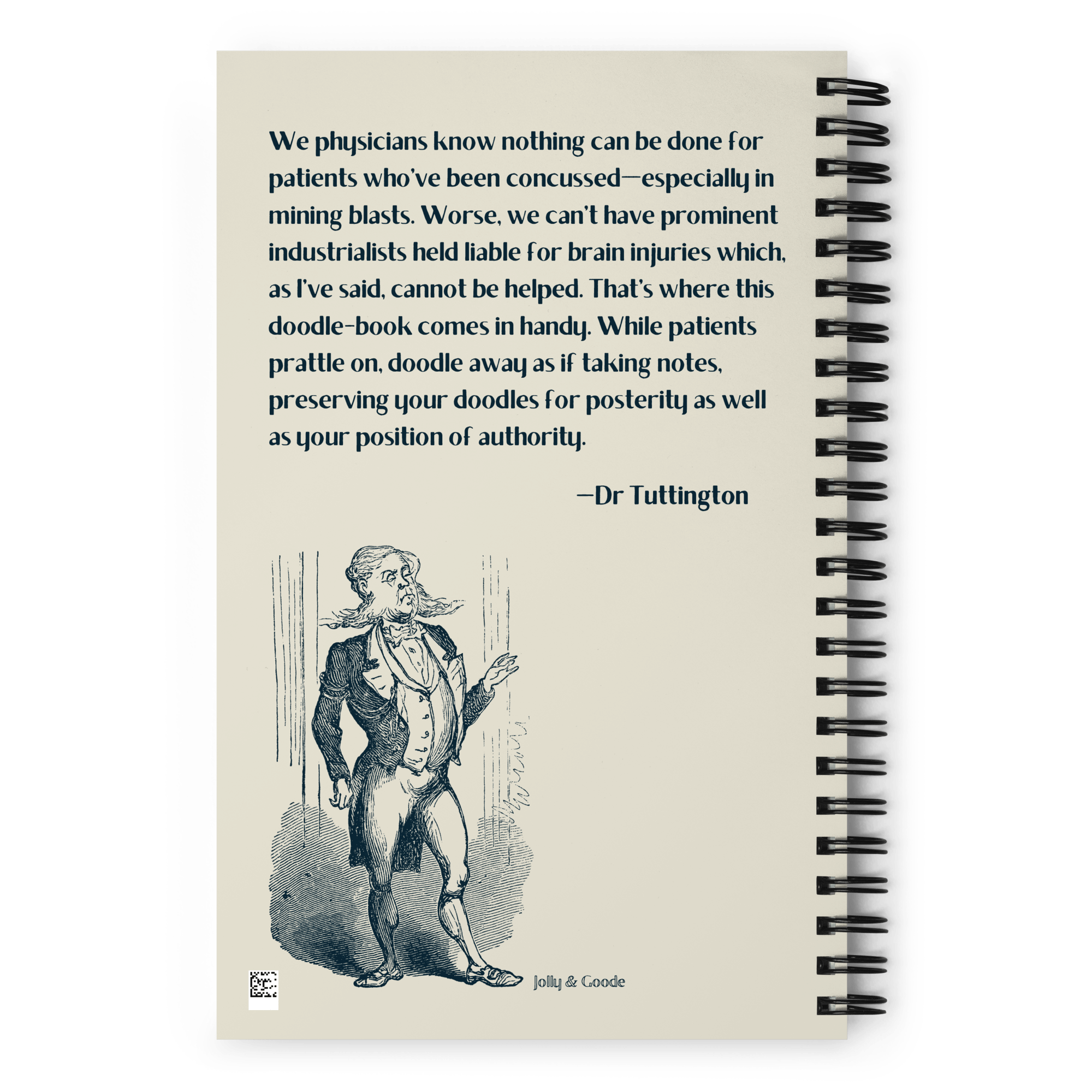 Jolly & Goode Posters, Prints, & Visual Artwork Dr Tuttington's Concussion Care Doodle-Book Cheeky British Style
