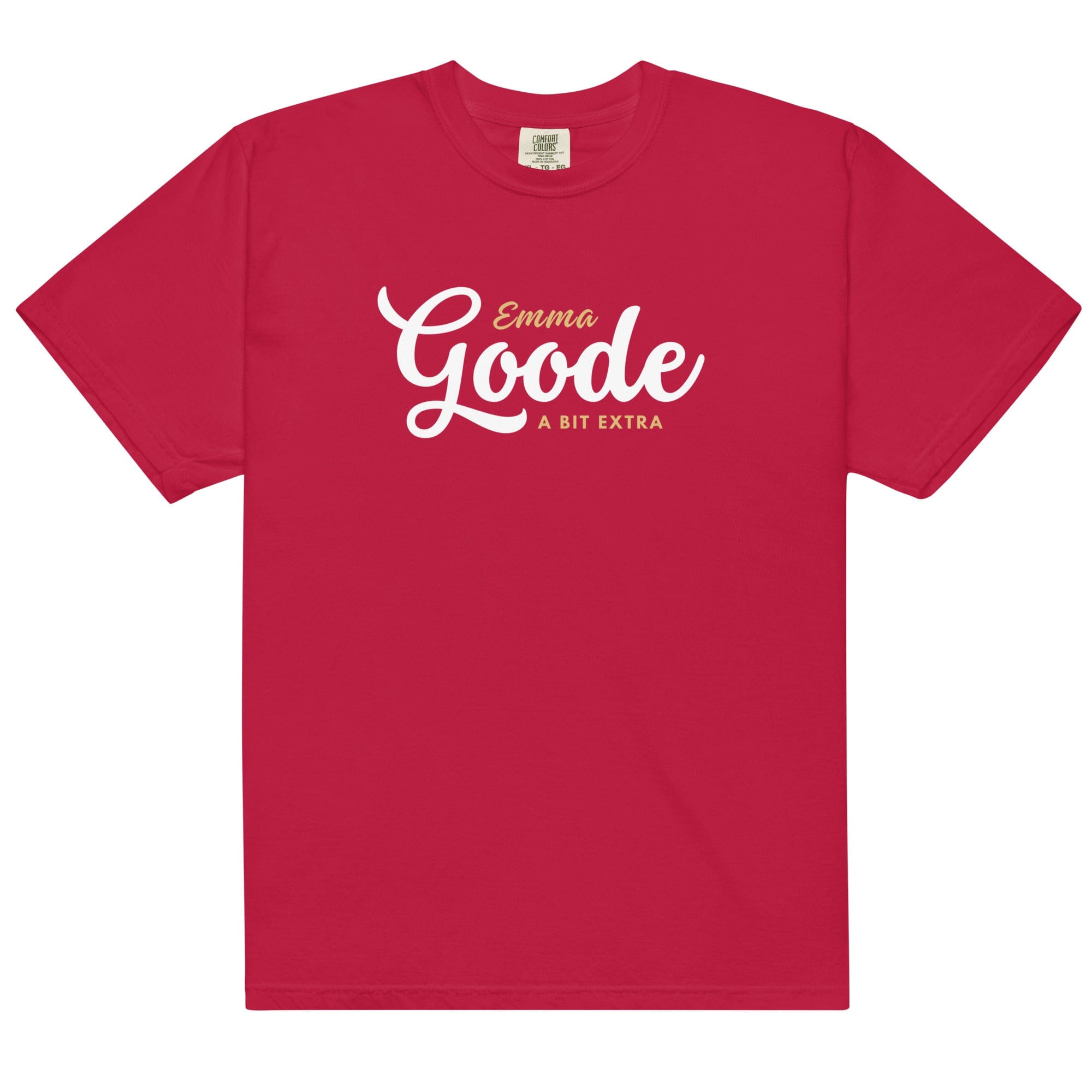 Jolly & Goode Red / S Emma Goode A Bit Extra Tee | Garment-dyed heavyweight cotton Cheeky British Style