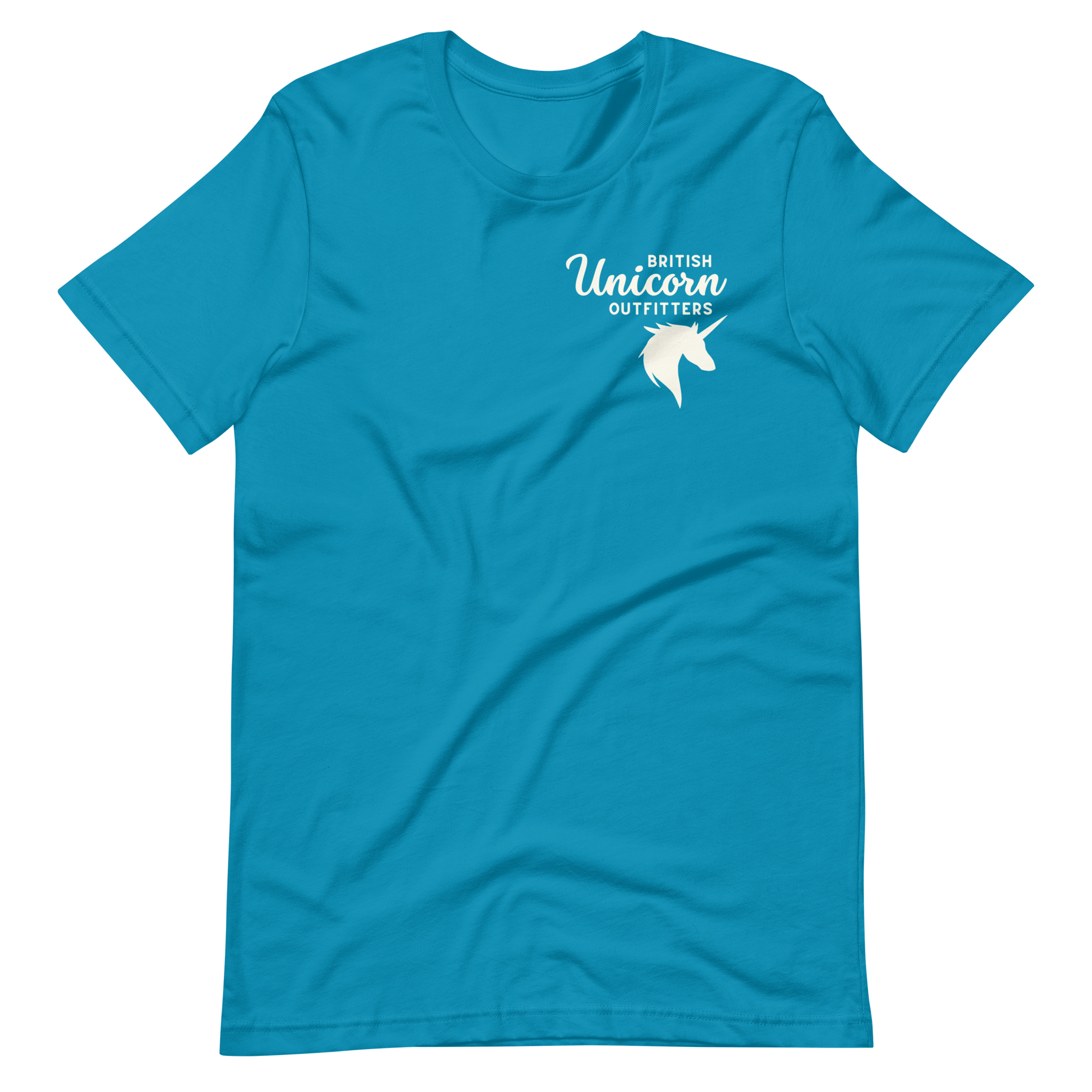 Jolly & Goode Shirts & Tops Aqua / S British Unicorn Outfitters T-shirt | Left Chest Cheeky British Style
