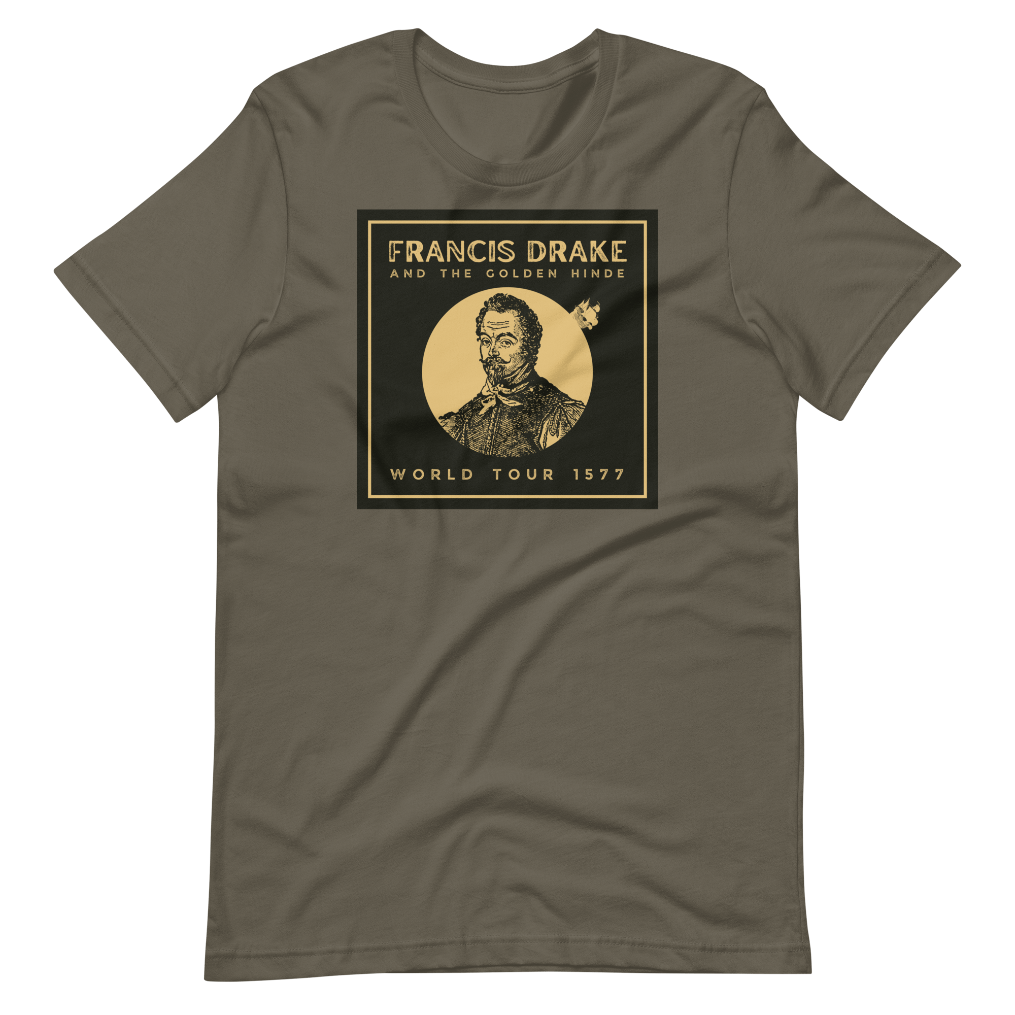 Jolly & Goode Shirts & Tops Army / S Francis Drake and The Golden Hinde World Tour T-shirt Cheeky British Style