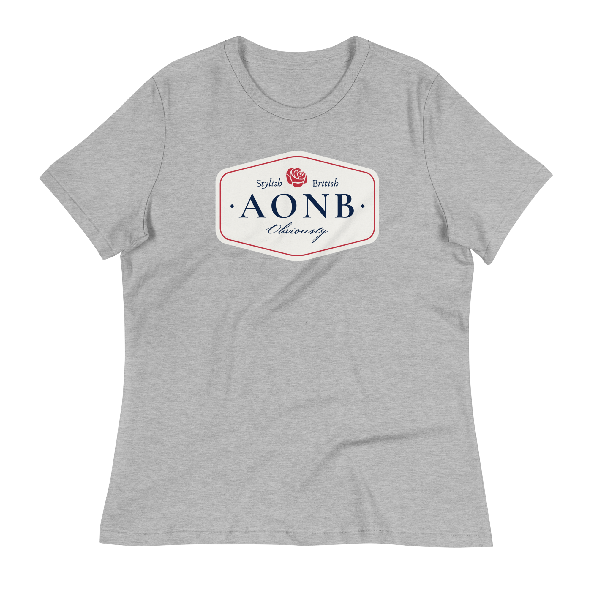 Jolly & Goode Shirts & Tops Athletic Heather / S AONB Women's Relaxed T-Shirt | Area of Outstanding Natural Beauty Cheeky British Style