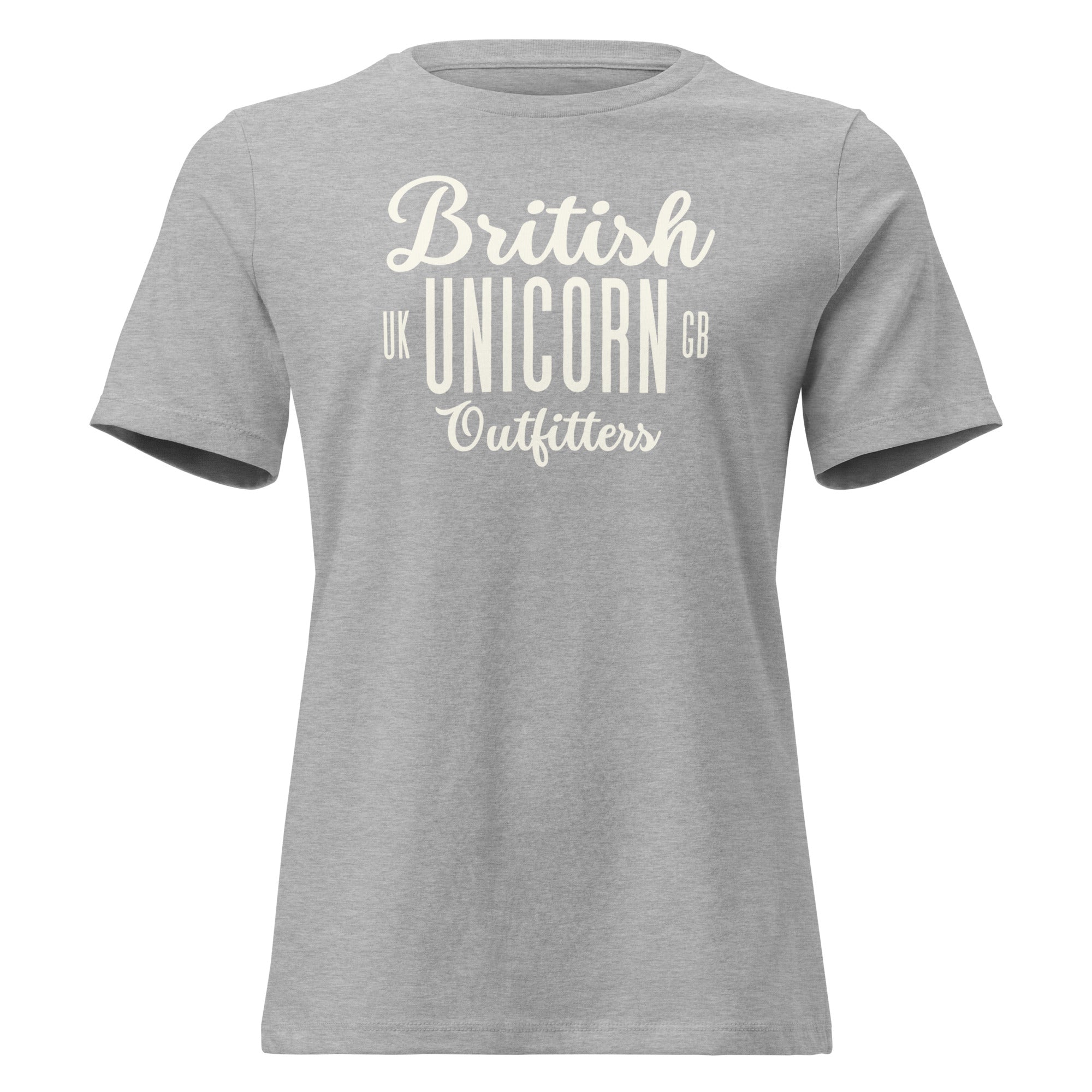 Jolly & Goode Shirts & Tops Athletic Heather / S British Unicorn Outfitters Women's Relaxed T-Shirt Cheeky British Style