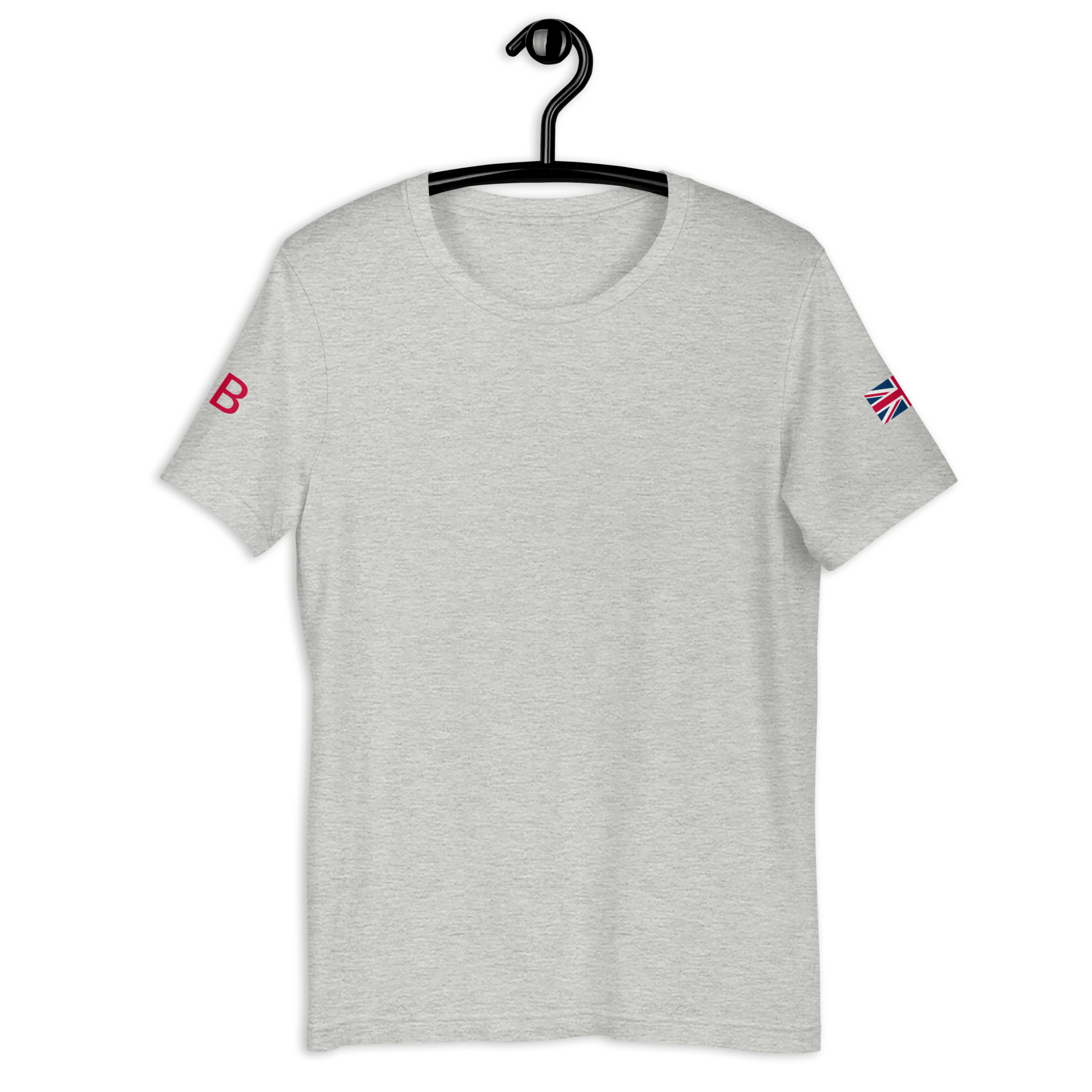 Jolly & Goode Shirts & Tops Athletic Heather / XS Union Jack GB T-shirt | Both Sleeves | Unisex Fit Cheeky British Style