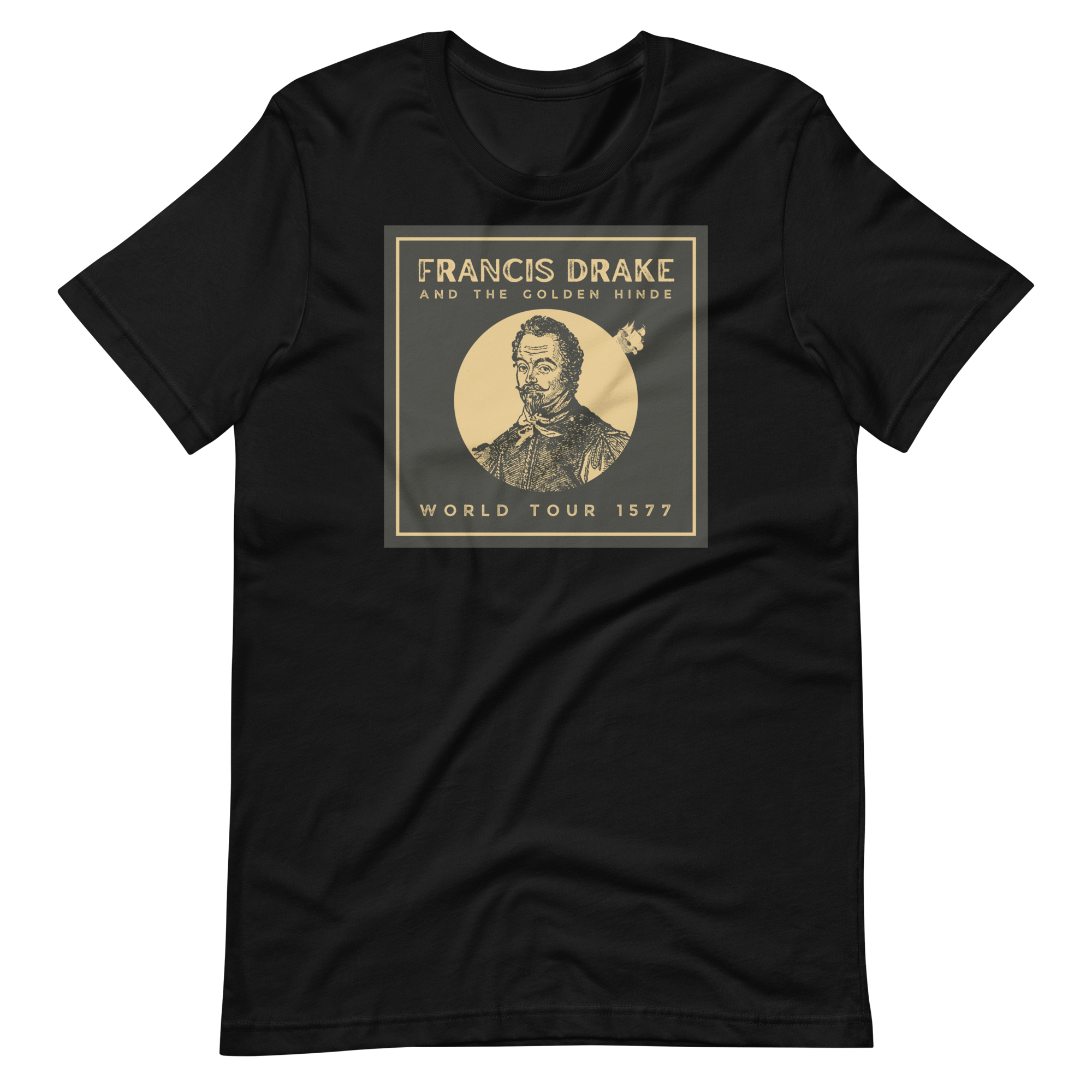 Jolly & Goode Shirts & Tops Black / S Francis Drake and The Golden Hinde World Tour T-shirt Cheeky British Style