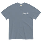 Jolly & Goode Shirts & Tops Blue Jean / S Steady On Surf Club Great Britain | Garment-dyed Heavyweight T-shirt | Relaxed Unisex Fit Cheeky British Style