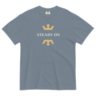 Jolly & Goode Shirts & Tops Blue Jean / S Steady On T-shirt | Garment-dyed Heavyweight Cotton Cheeky British Style