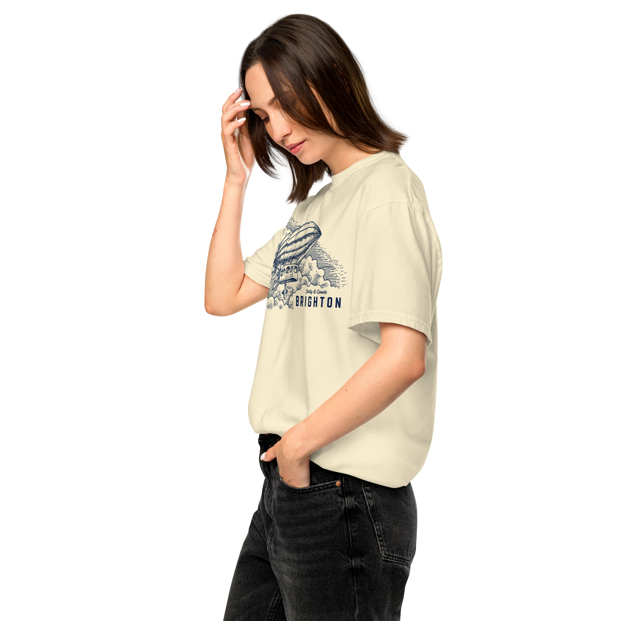 Jolly & Goode Shirts & Tops Brighton Airship T-shirt | Garment-Dyed Heavyweight Cotton Cheeky British Style