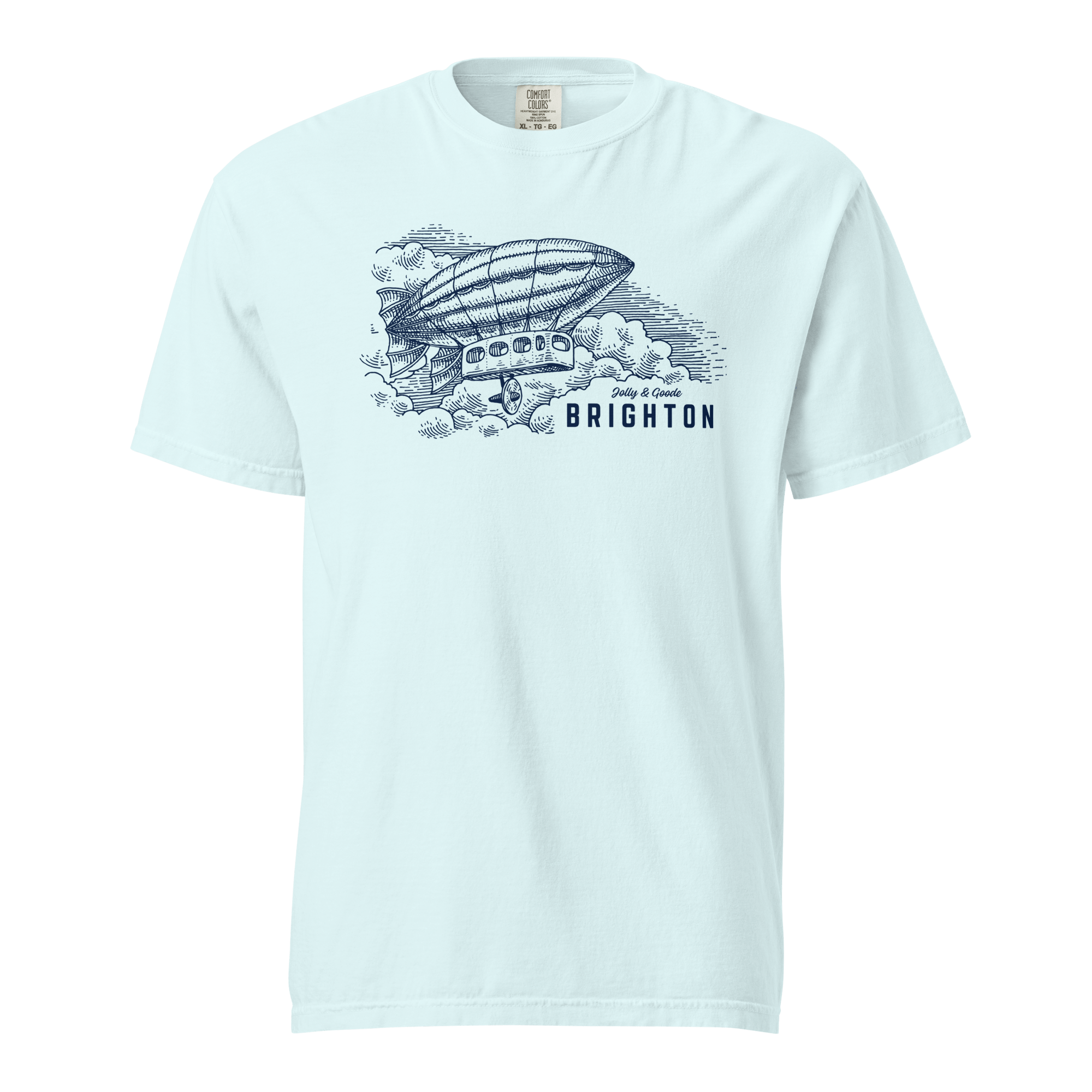 Jolly & Goode Shirts & Tops Brighton Airship T-shirt | Garment-Dyed Heavyweight Cotton Cheeky British Style