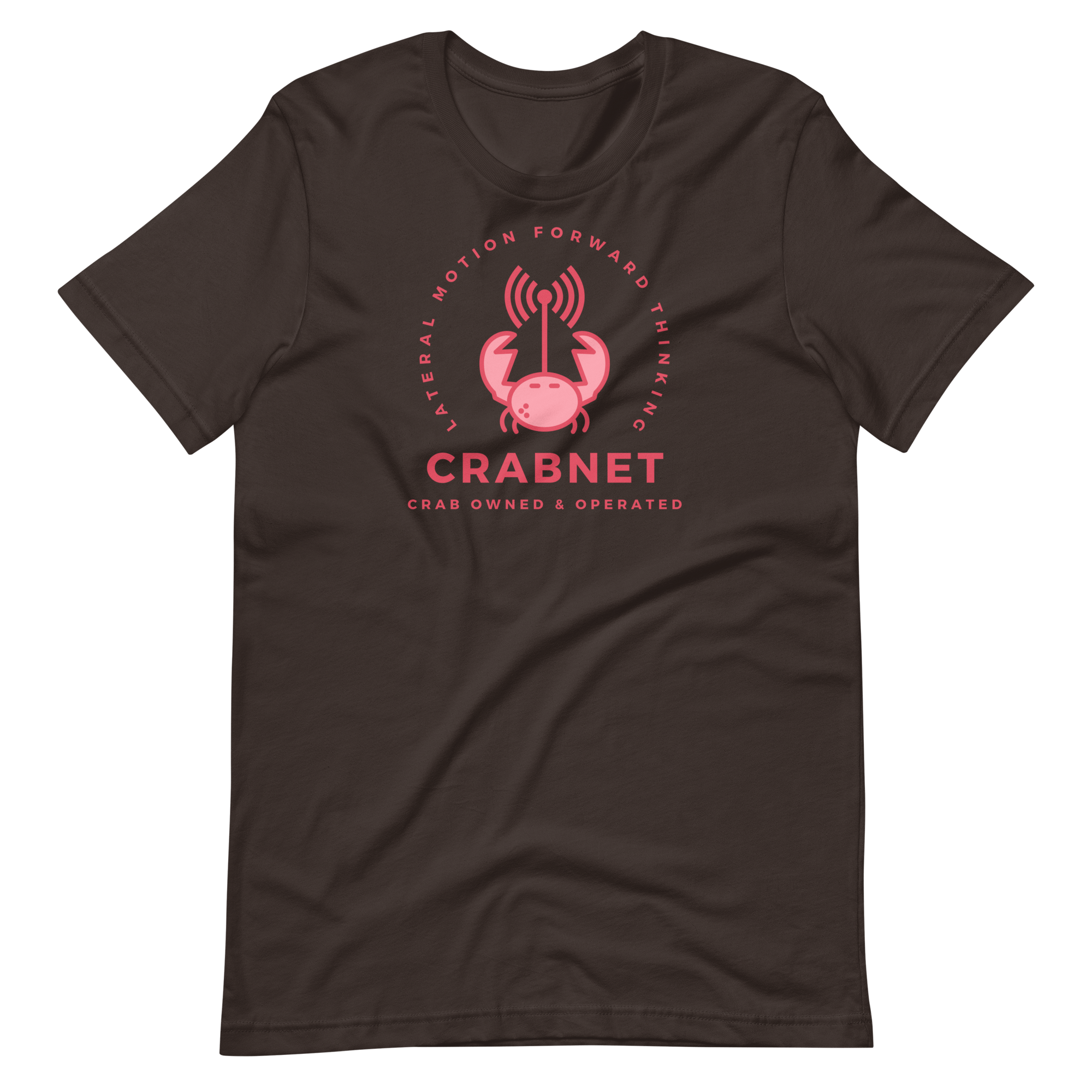 Jolly & Goode Shirts & Tops Brown / S Crabnet T-shirt | Lateral Motion Forward Thinking | Unisex Fit Cheeky British Style