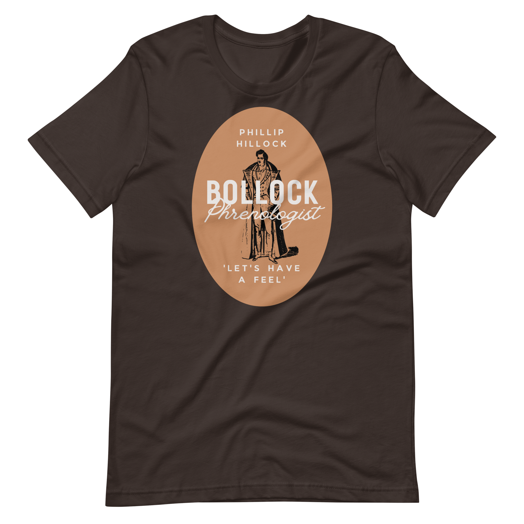 Jolly & Goode Shirts & Tops Brown / S Phillip Hillock Bollock Phrenologist T-shirt Cheeky British Style