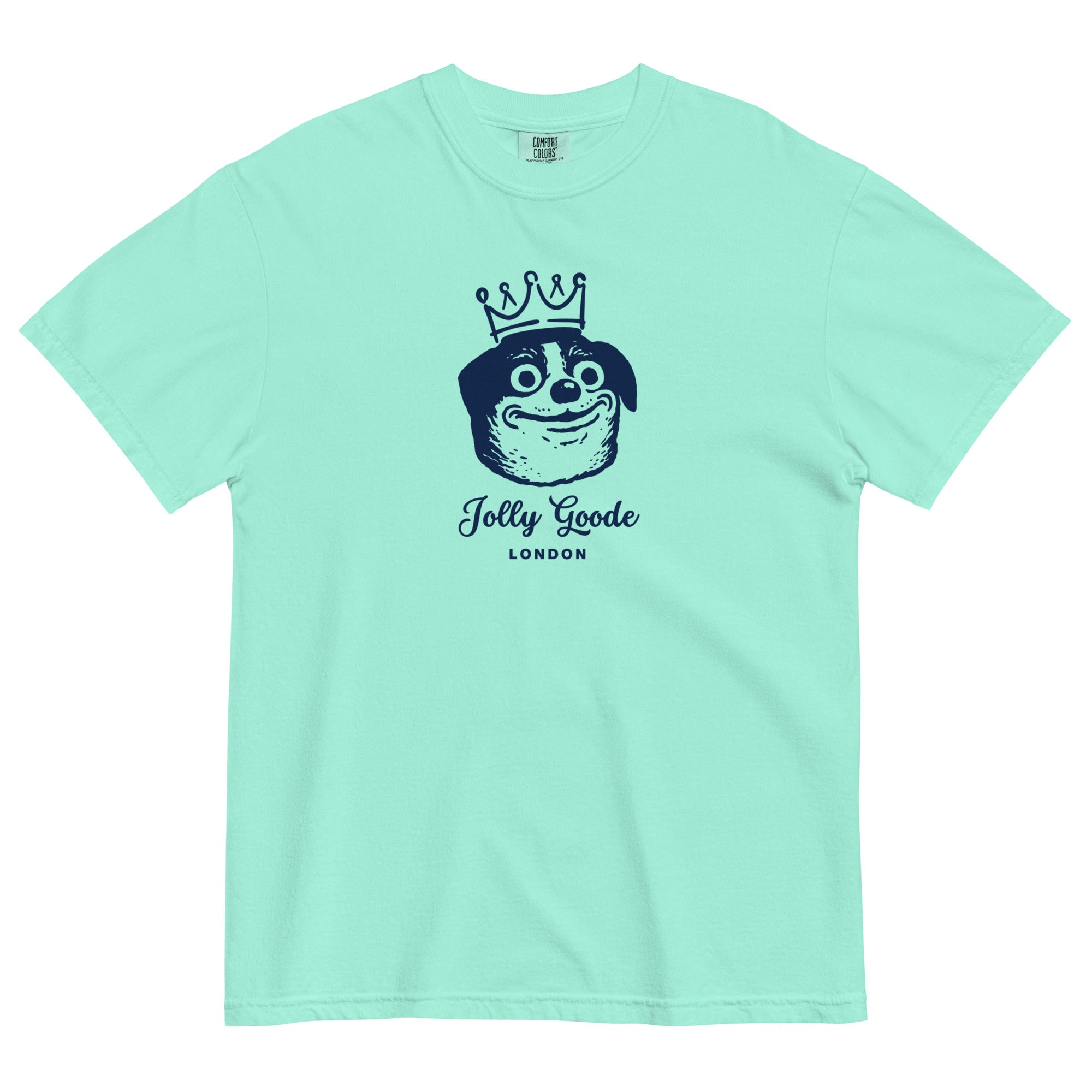 Jolly & Goode Shirts & Tops Chalky Mint / S Jolly Goode London Crowned Dog Tee Cheeky British Style