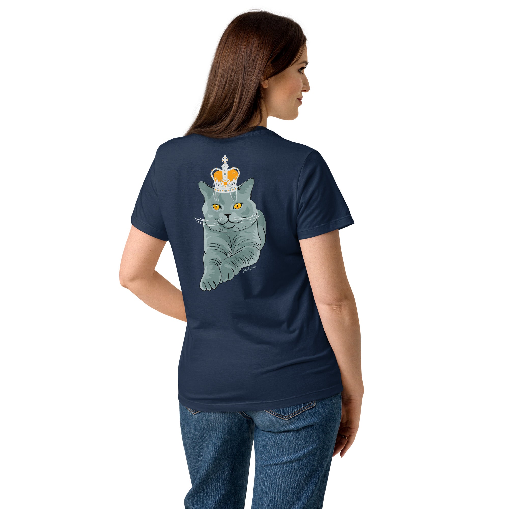 Jolly & Goode Shirts & Tops Crowned British Blue Shorthair Cat | Women’s Tee Cheeky British Style