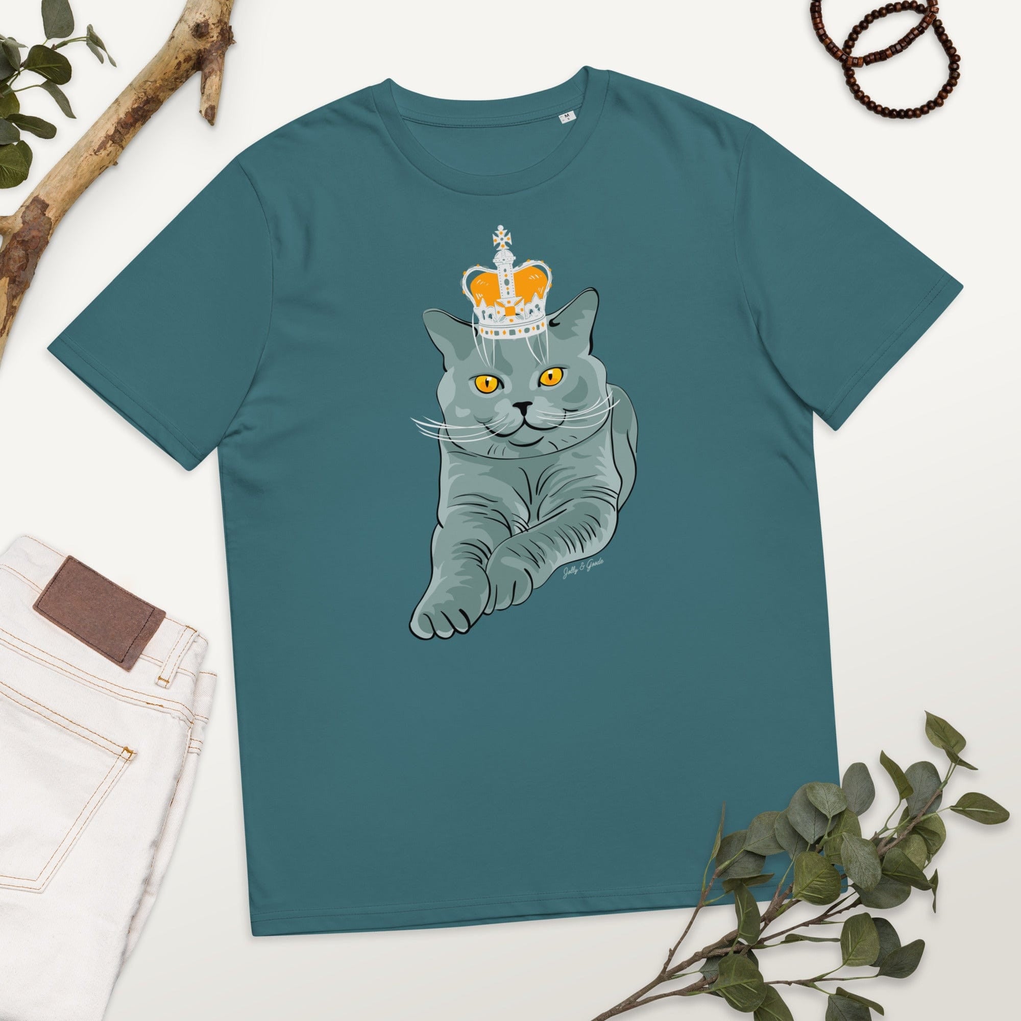 Jolly & Goode Shirts & Tops Crowned British Blue Shorthair T-shirt | Organic Cotton Cheeky British Style