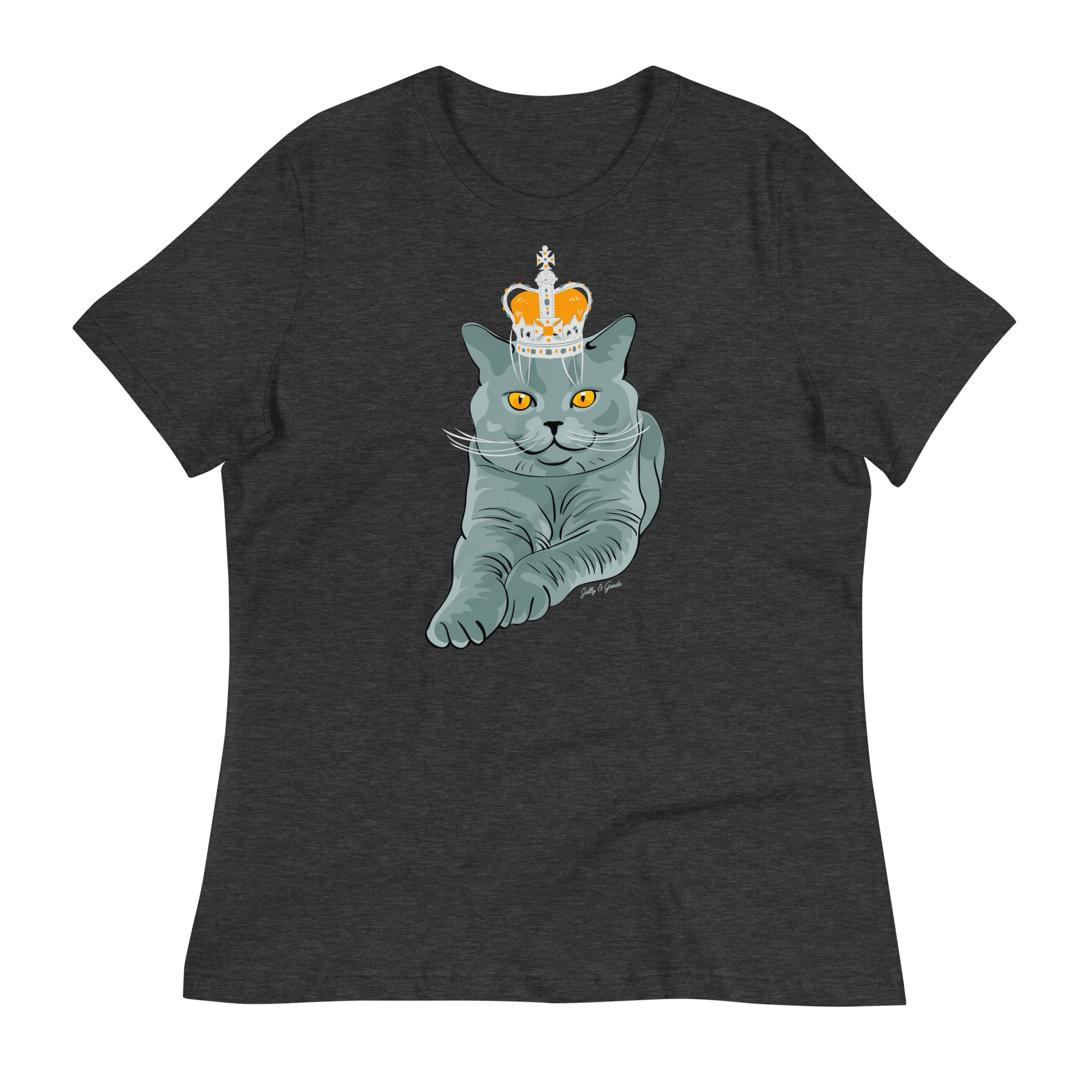 Jolly & Goode Shirts & Tops Dark Grey Heather / S British Blue Women's Relaxed T-Shirt Cheeky British Style