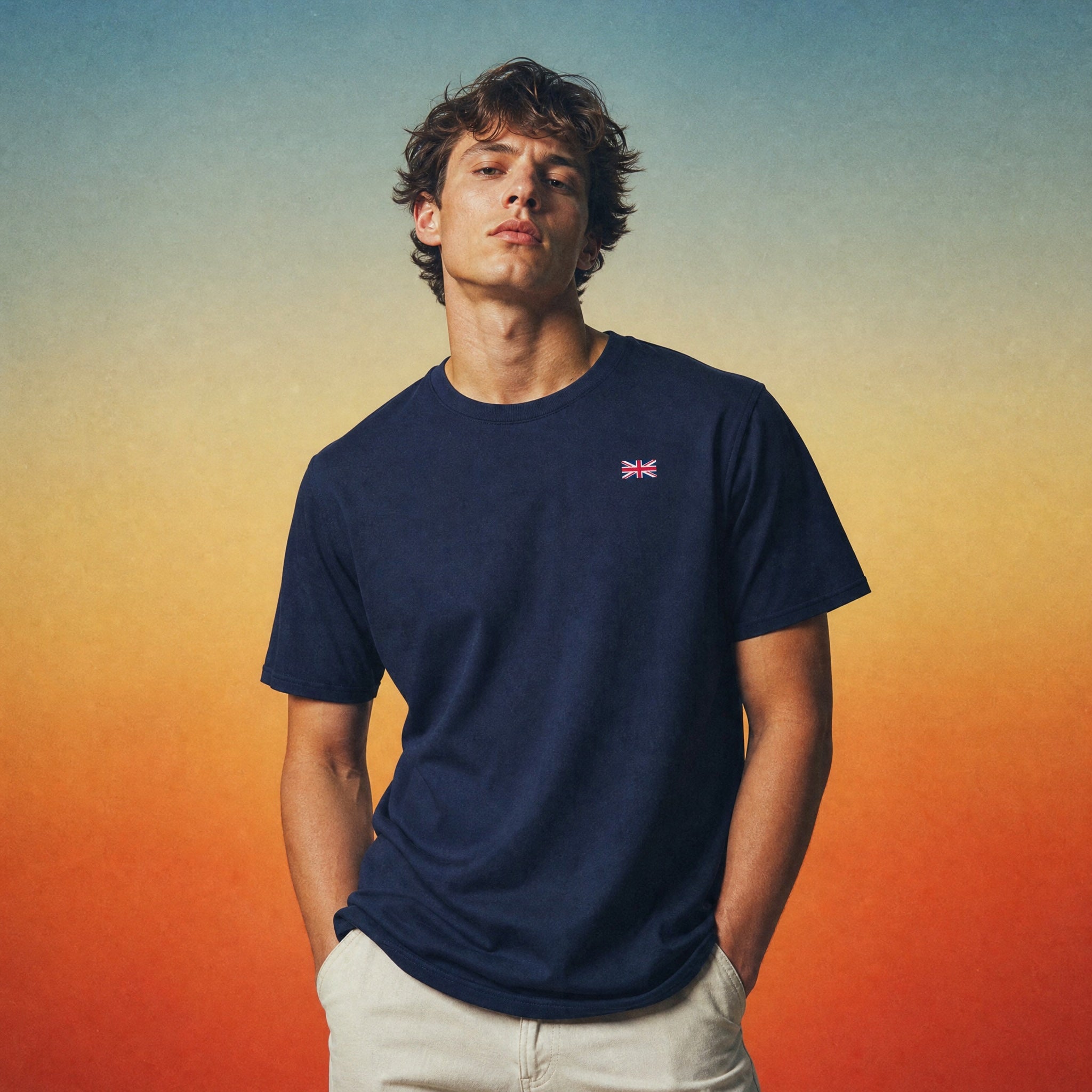 Jolly & Goode Shirts & Tops Embroidered Union Jack Tee | Left Chest Cheeky British Style