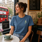Jolly & Goode Shirts & Tops G. Dyed Deep Teal / S Crowned British Blue Shorthair Tee | Organic Garment-Dyed Vintage Cheeky British Style