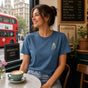 Jolly & Goode Shirts & Tops G. Dyed Deep Teal / S Crowned British Blue Shorthair Tee | Organic Garment-Dyed Vintage Cheeky British Style