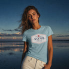 Jolly & Goode Shirts & Tops Heather Blue Lagoon / S AONB Women's Relaxed T-Shirt | Area of Outstanding Natural Beauty Cheeky British Style