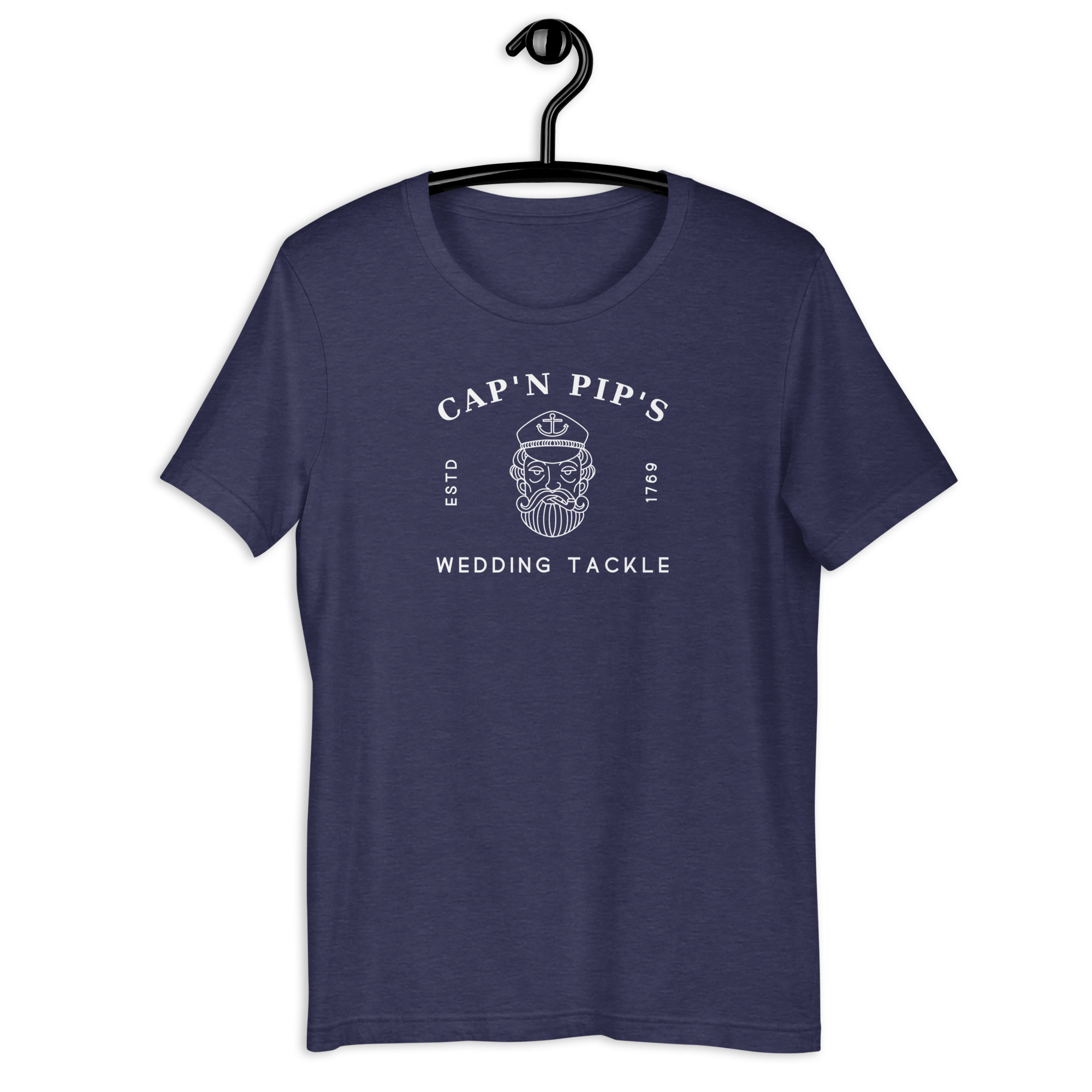 Jolly & Goode Shirts & Tops Heather Midnight Navy / S Cap'n Pip's Wedding Tackle T-shirt Cheeky British Style