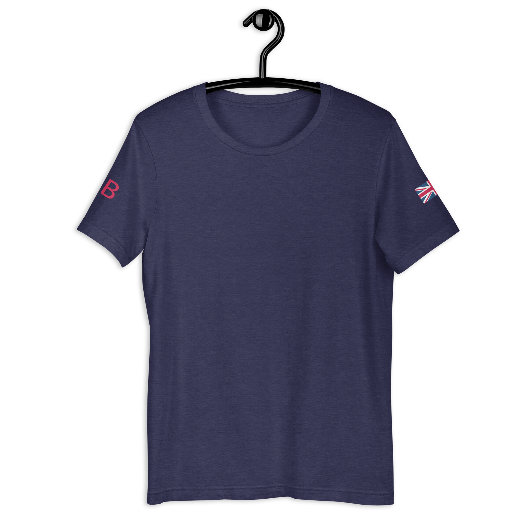Jolly & Goode Shirts & Tops Heather Midnight Navy / XS Union Jack GB T-shirt | Both Sleeves | Unisex Fit Cheeky British Style