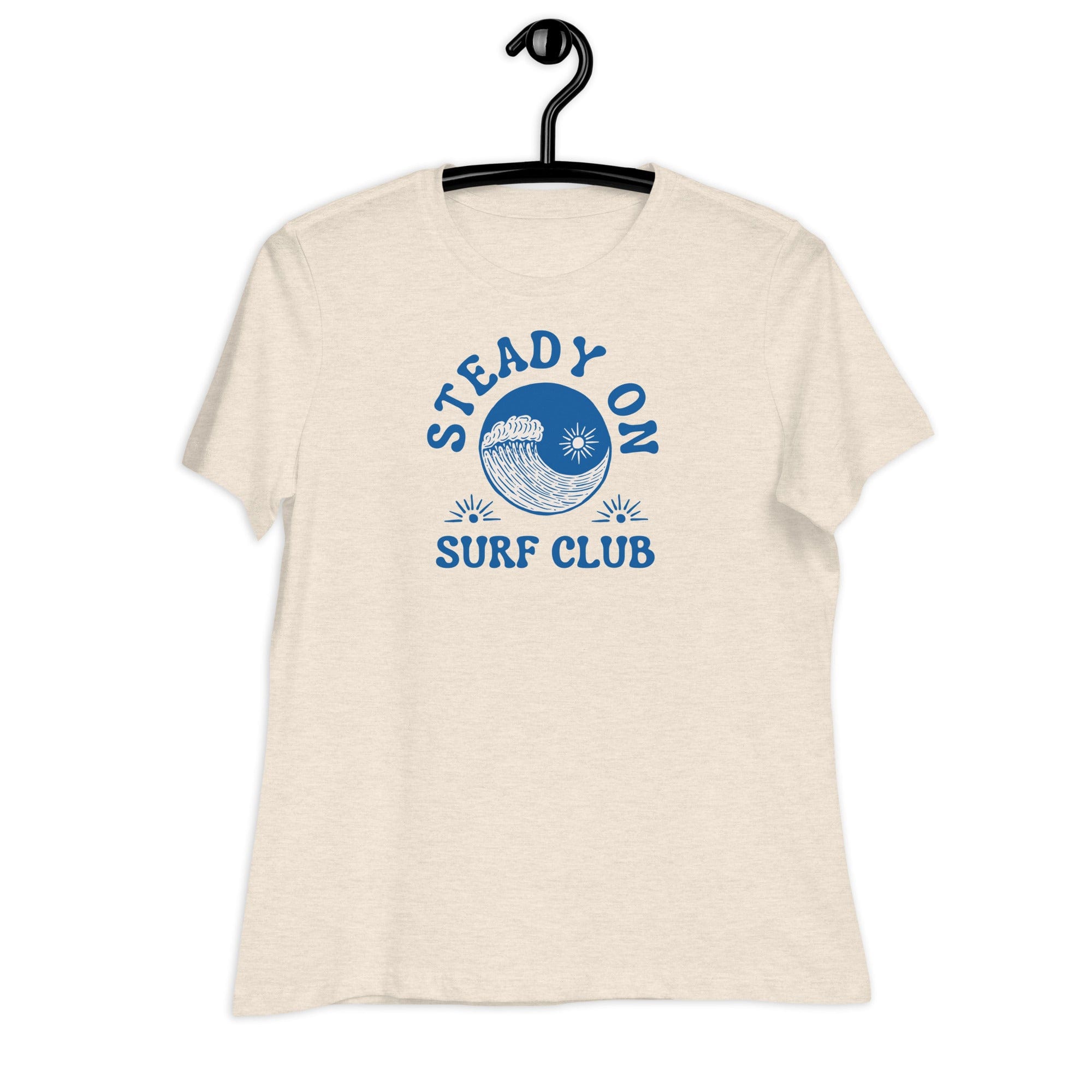 Jolly & Goode Shirts & Tops Heather Prism Natural / S Stead On Surf Club | Wave & Sun | Women's Relaxed T-Shirt Cheeky British Style