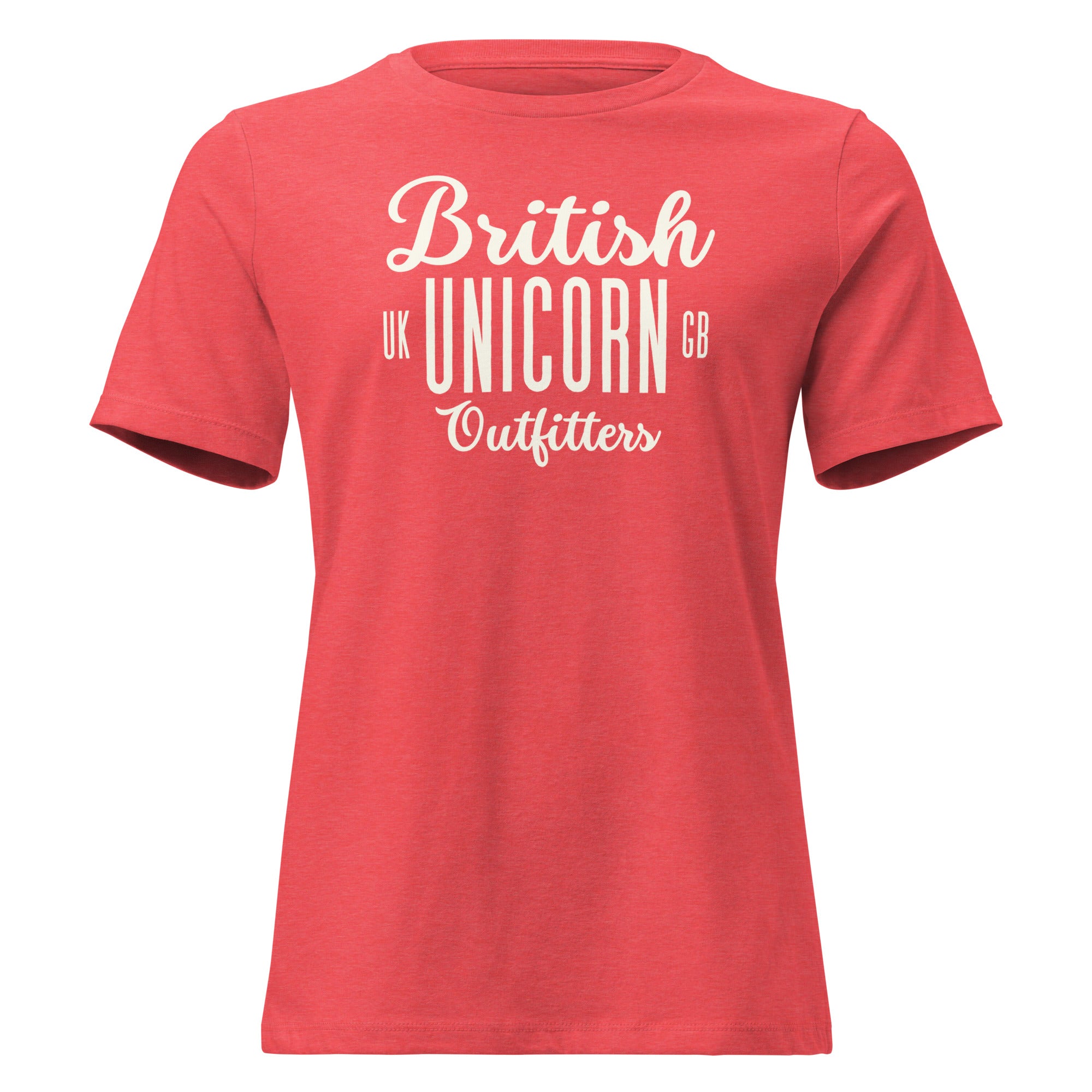 Jolly & Goode Shirts & Tops Heather Red / S British Unicorn Outfitters Women's Relaxed T-Shirt Cheeky British Style