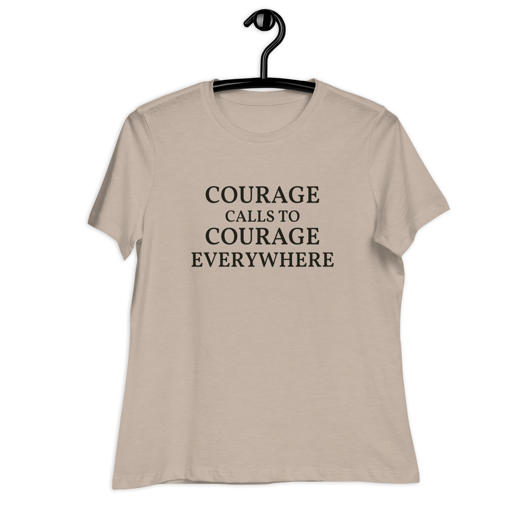 Jolly & Goode Shirts & Tops Heather Stone / S Courage Calls to Courage Everywhere Women's Relaxed T-Shirt Cheeky British Style