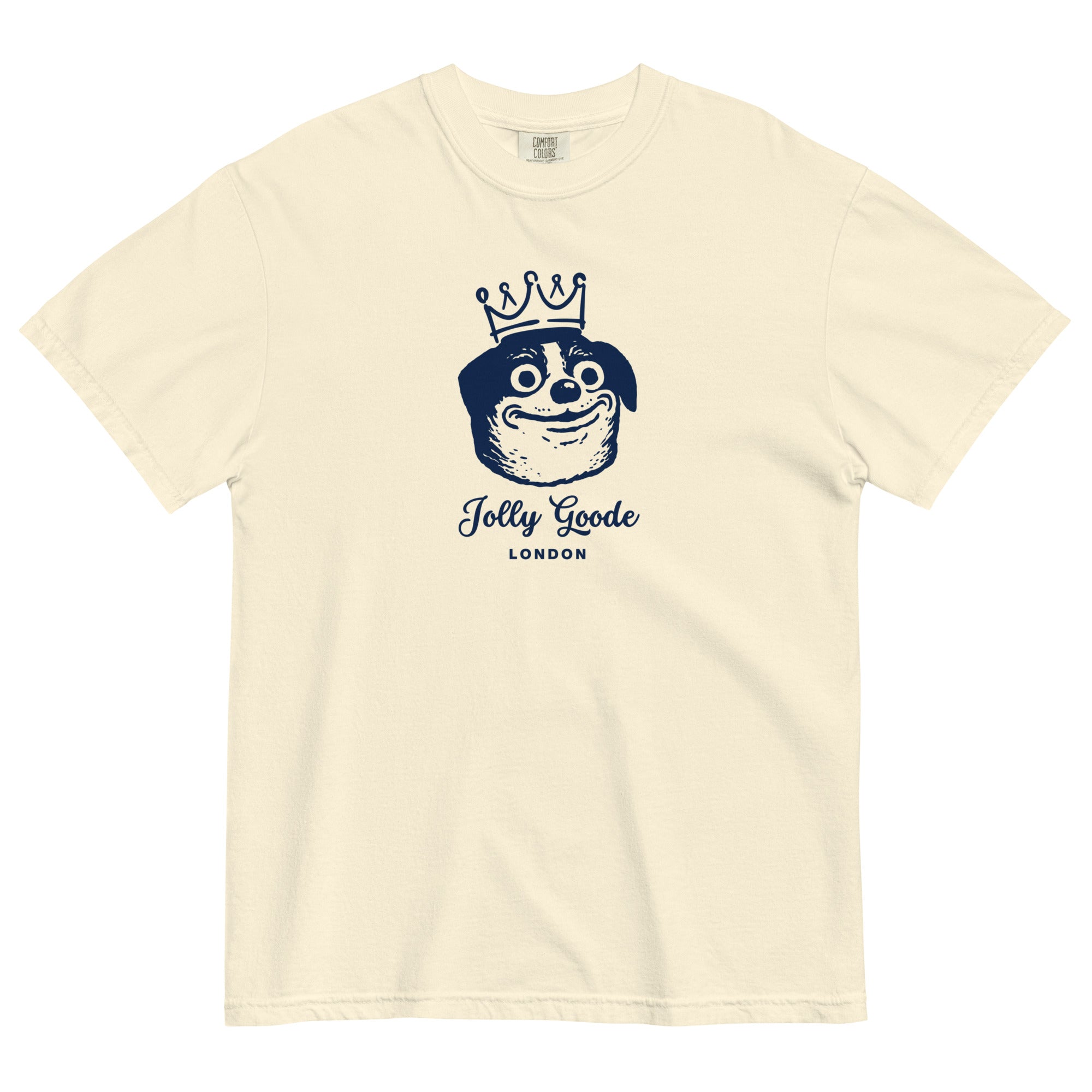 Jolly & Goode Shirts & Tops Ivory / S Jolly Goode London Crowned Dog Tee Cheeky British Style