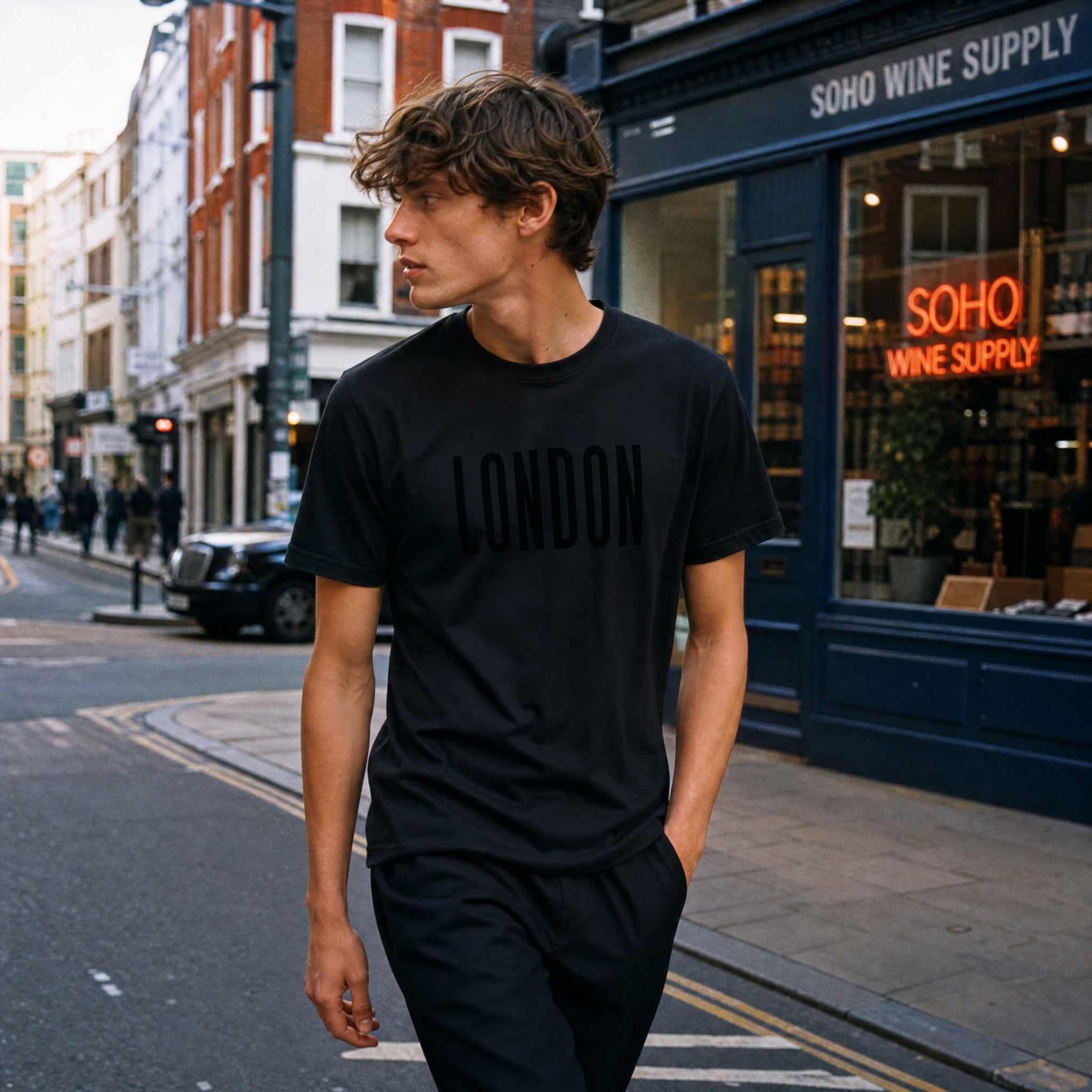 Jolly & Goode Shirts & Tops London Black on Black Design T-shirt Cheeky British Style