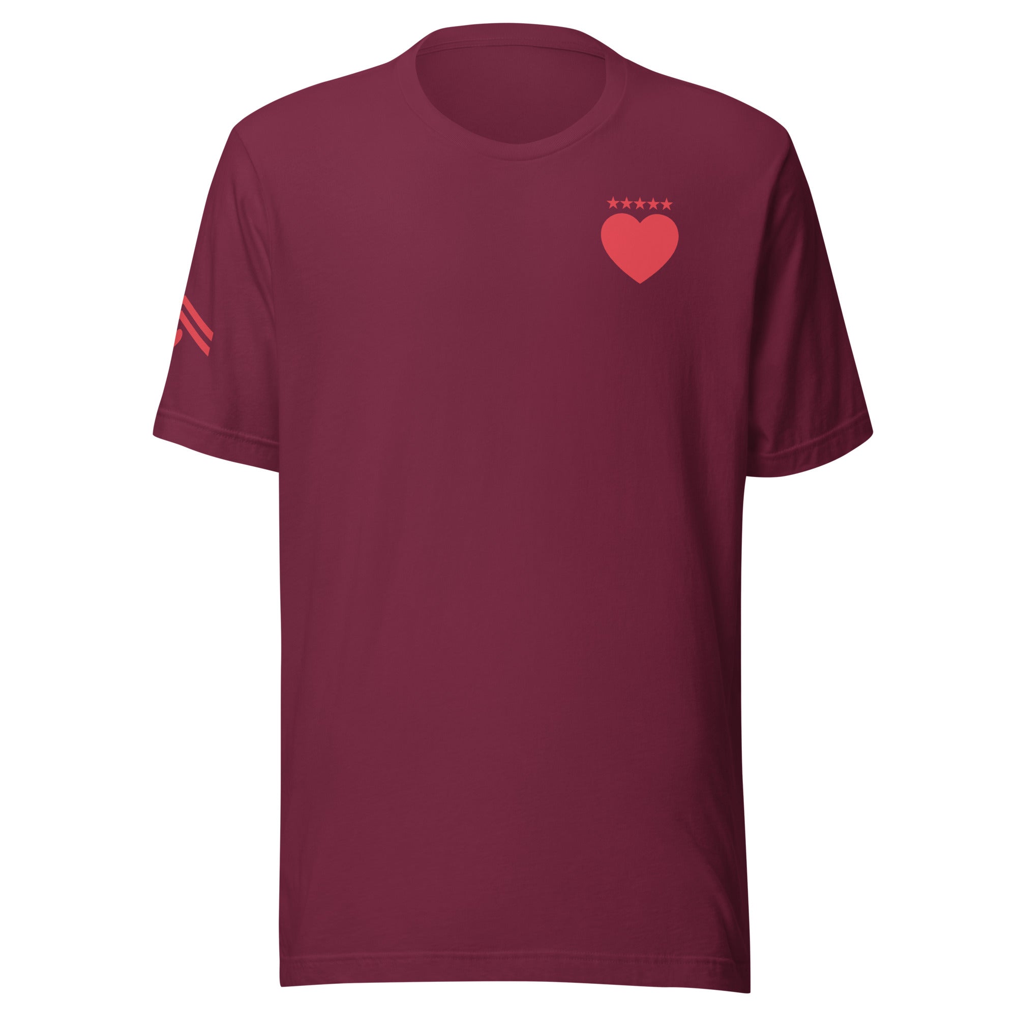 Jolly & Goode Shirts & Tops Maroon / S Army of Love T-shirt | Five Star Heart | Unisex Cheeky British Style