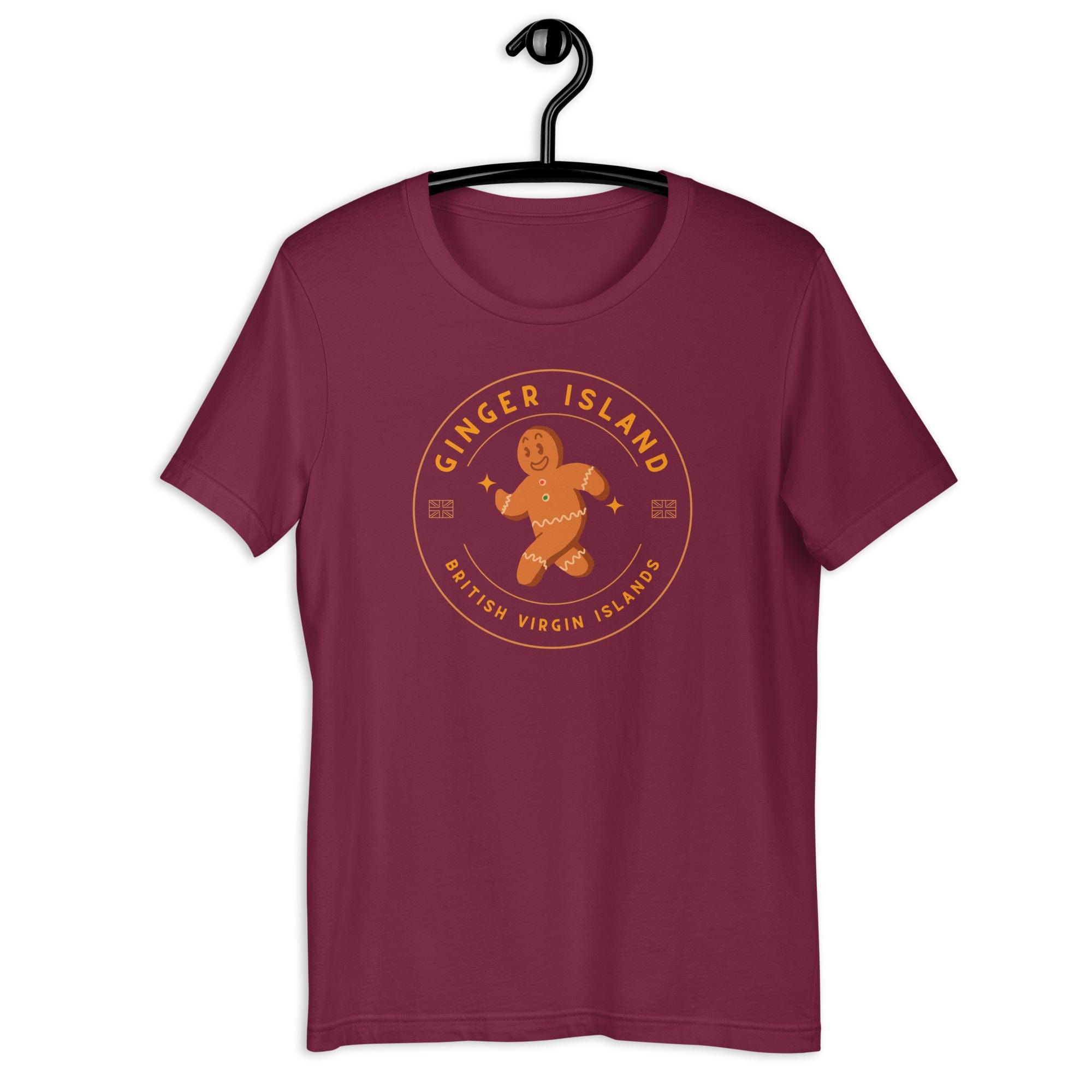 Jolly & Goode Shirts & Tops Maroon / S Ginger Island | British Virgin Islands | T-shirt Cheeky British Style