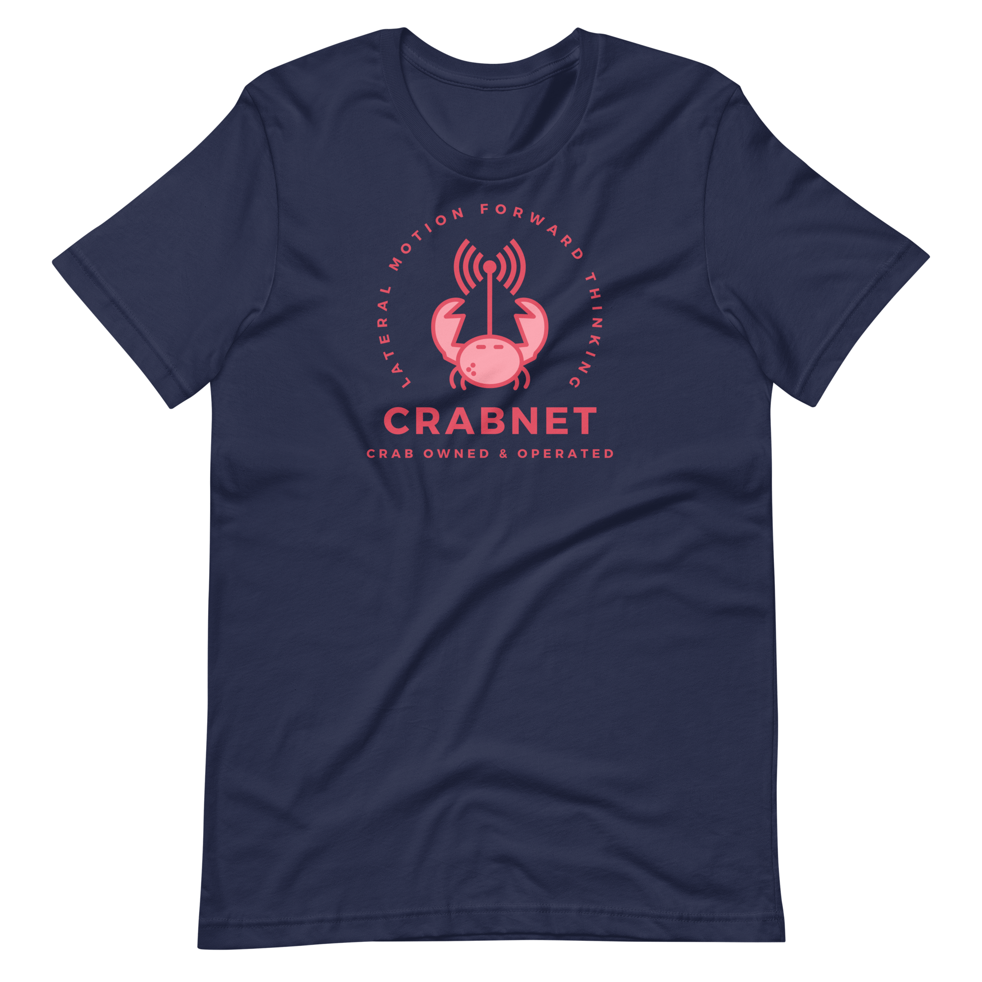 Jolly & Goode Shirts & Tops Navy / S Crabnet T-shirt | Lateral Motion Forward Thinking | Unisex Fit Cheeky British Style