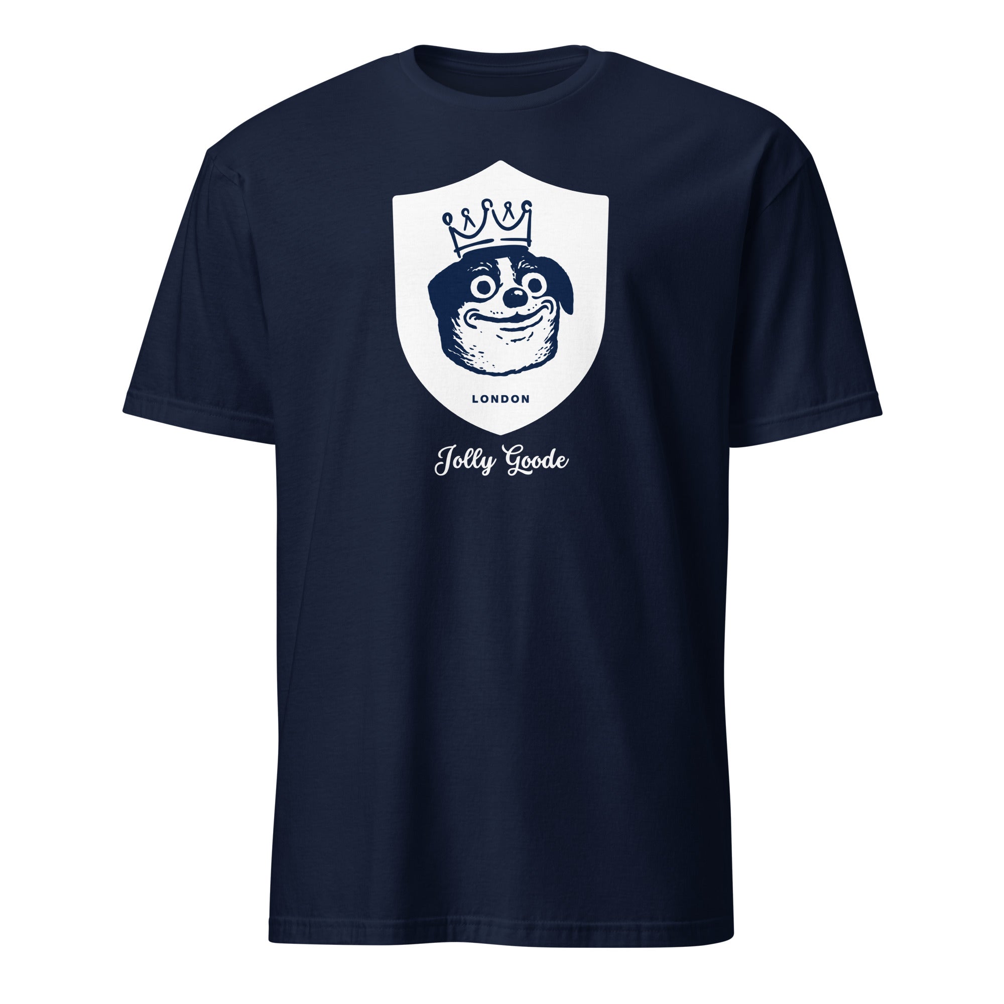 Jolly & Goode Shirts & Tops Navy / S Jolly Goode London Crowned Dog Shield T-shirt Cheeky British Style