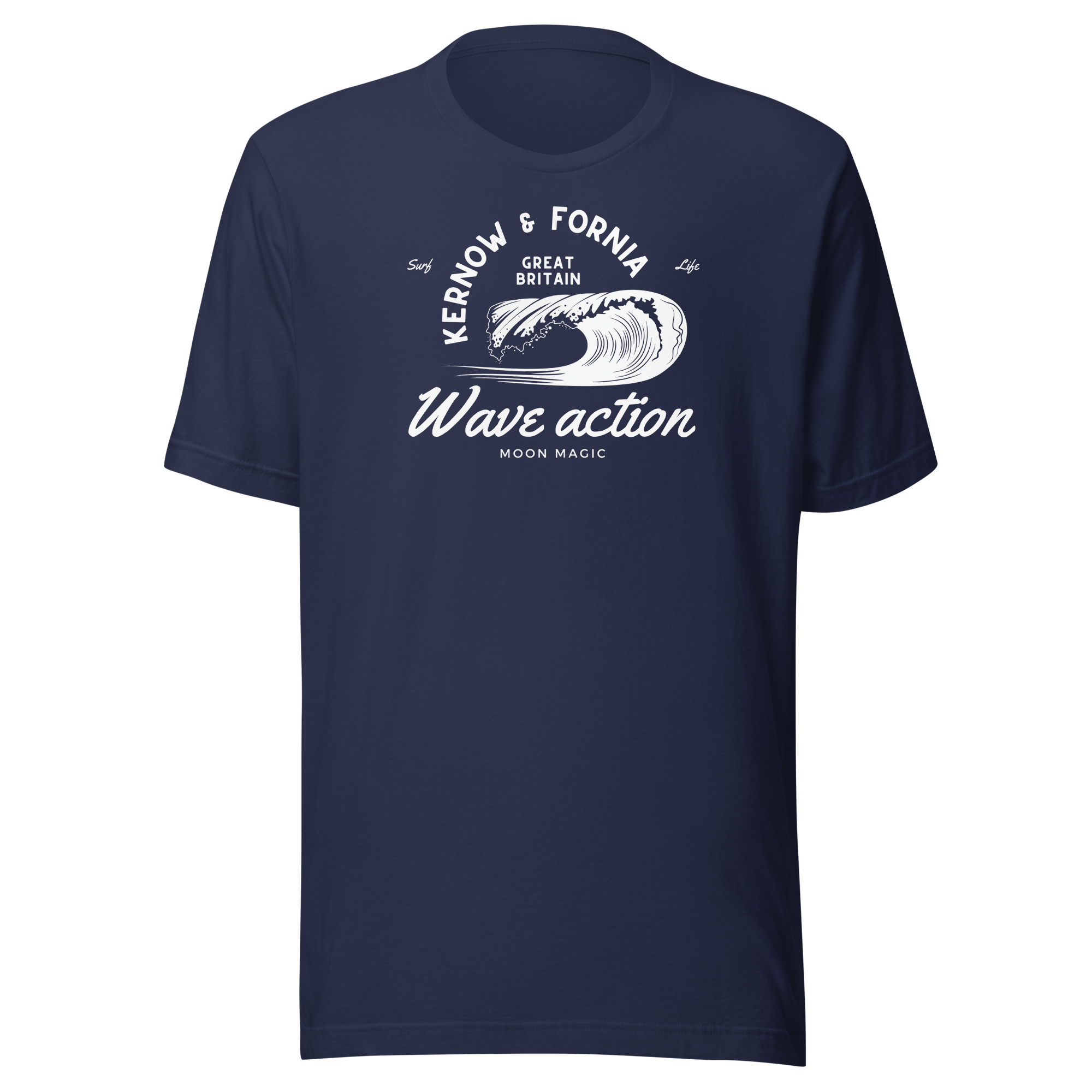 Jolly & Goode Shirts & Tops Navy / S Kernow & Fornia Great Britain Wave Action T-shirt Cheeky British Style