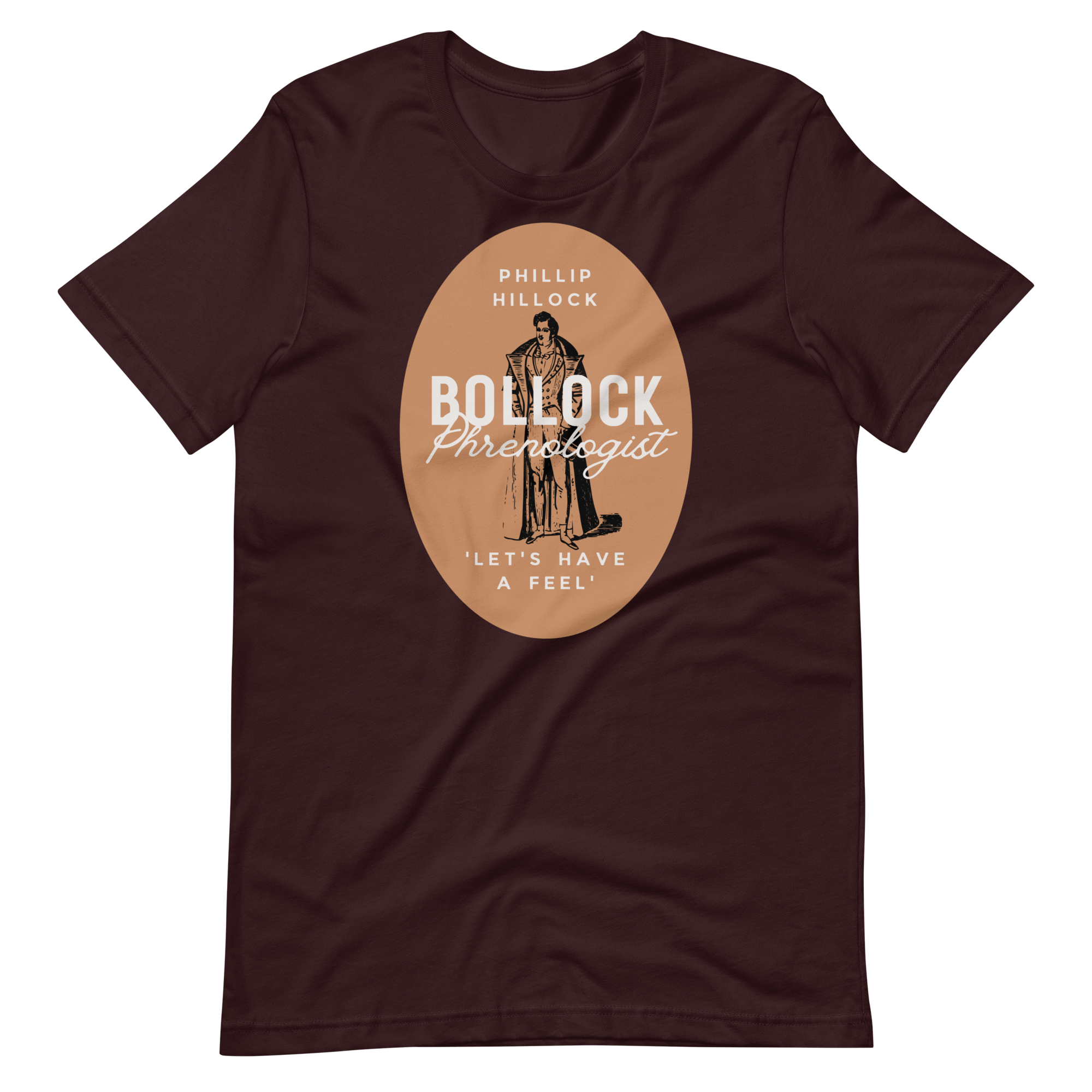 Jolly & Goode Shirts & Tops Oxblood Black / S Phillip Hillock Bollock Phrenologist T-shirt Cheeky British Style