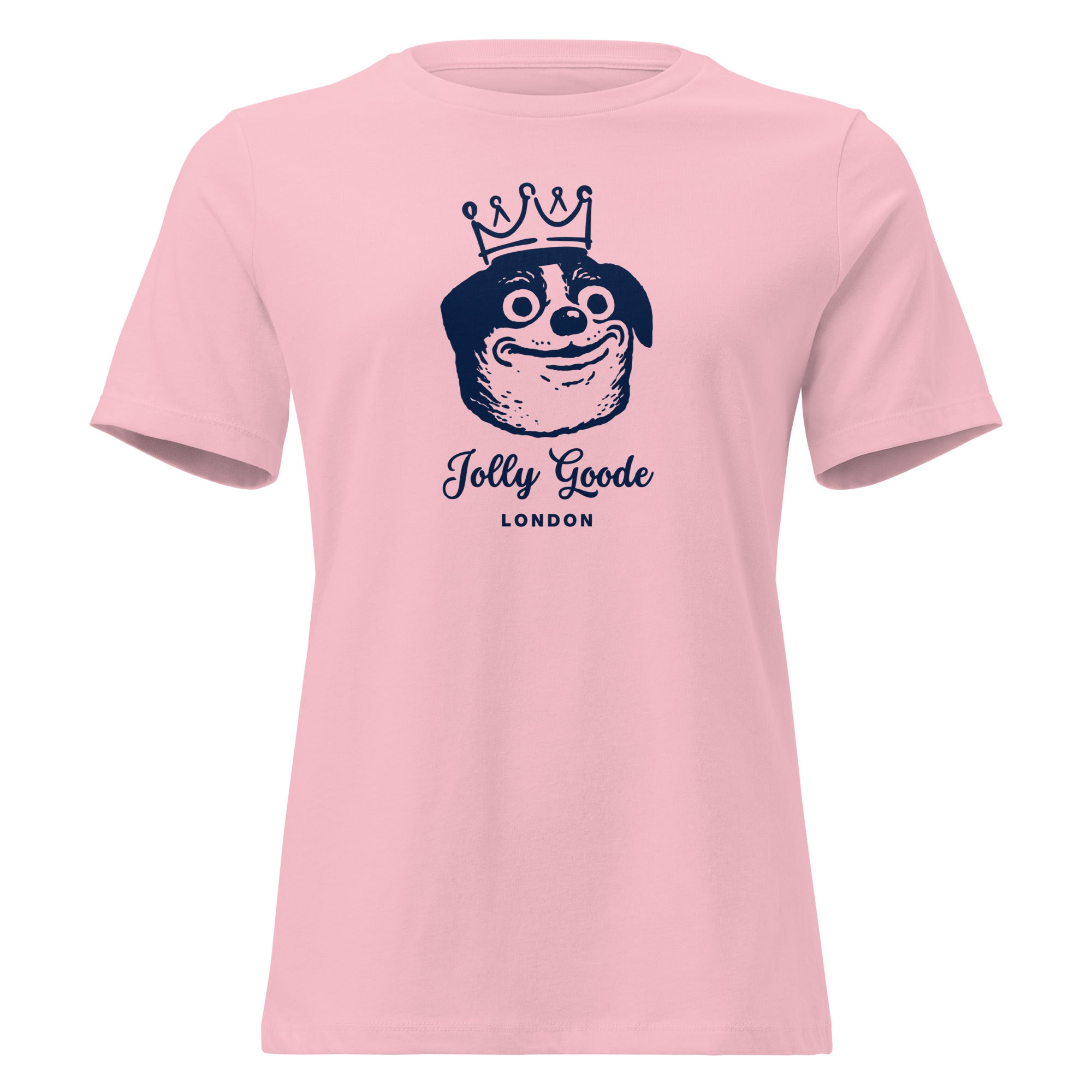 Jolly & Goode Shirts & Tops Pink / S Jolly Goode London, Crowned Dog, Women's Tee Cheeky British Style
