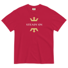 Jolly & Goode Shirts & Tops Red / S Steady On T-shirt | Garment-dyed Heavyweight Cotton Cheeky British Style