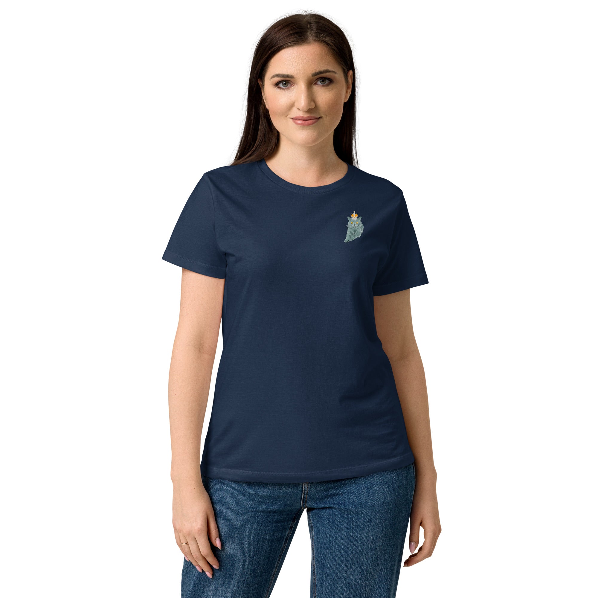 Jolly & Goode Shirts & Tops S Crowned British Blue Shorthair Cat | Women’s Tee Cheeky British Style
