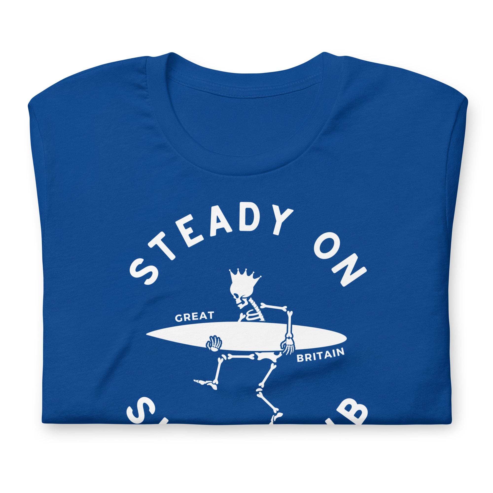 Jolly & Goode Shirts & Tops Steady On Surf Club Great Britain | Skeleton Surf King T-shirt Cheeky British Style