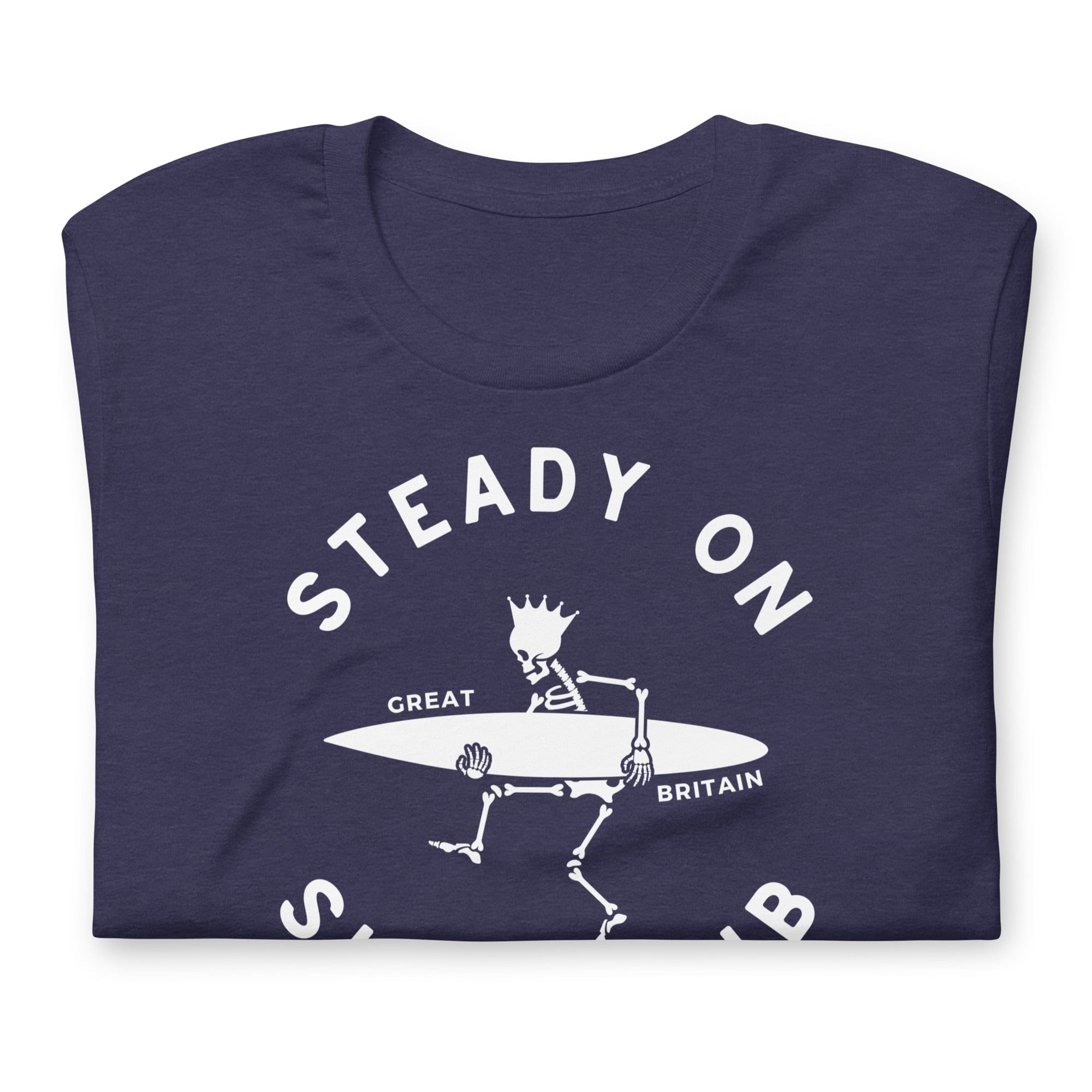 Jolly & Goode Shirts & Tops Steady On Surf Club Great Britain | Skeleton Surf King T-shirt Cheeky British Style