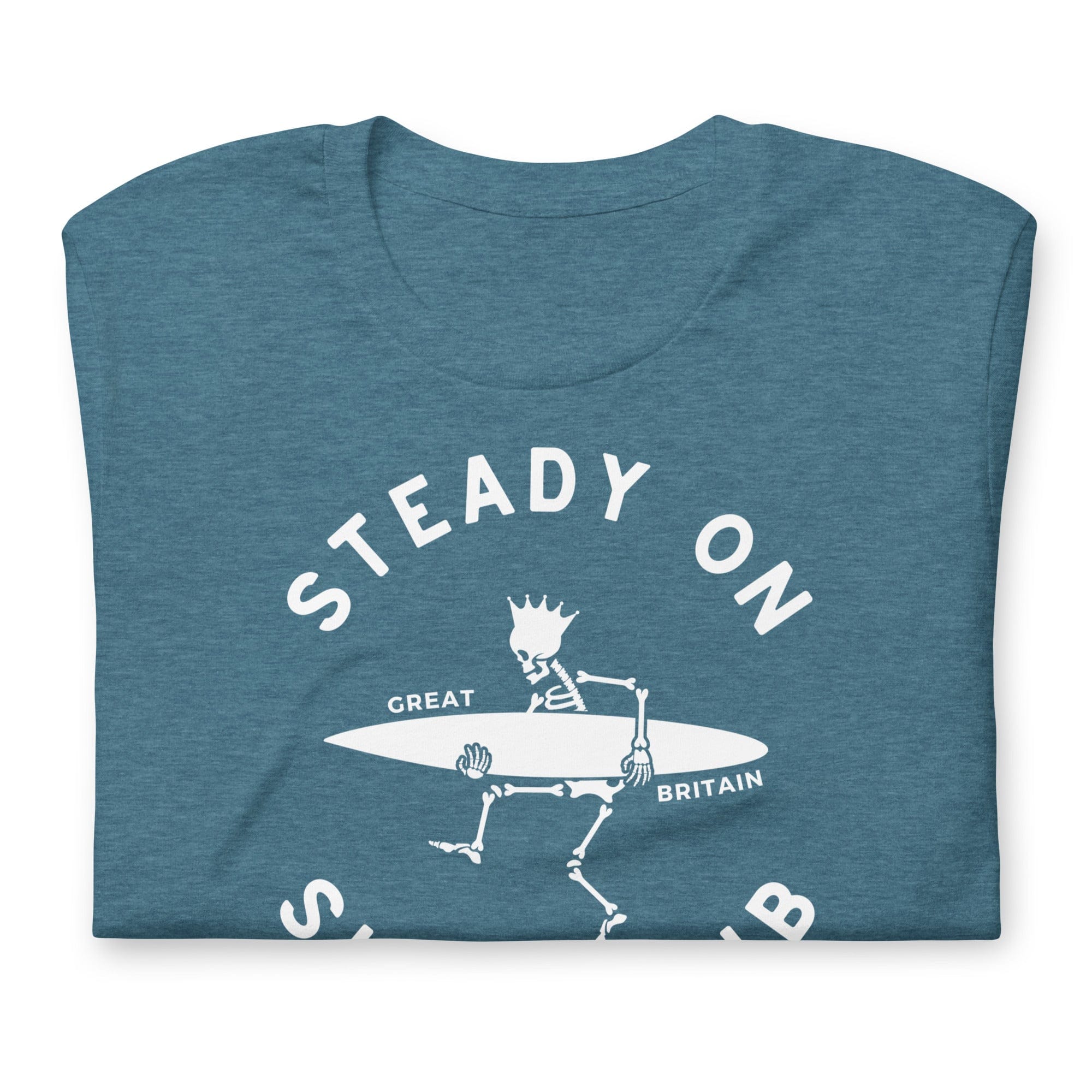 Jolly & Goode Shirts & Tops Steady On Surf Club Great Britain | Skeleton Surf King T-shirt Cheeky British Style